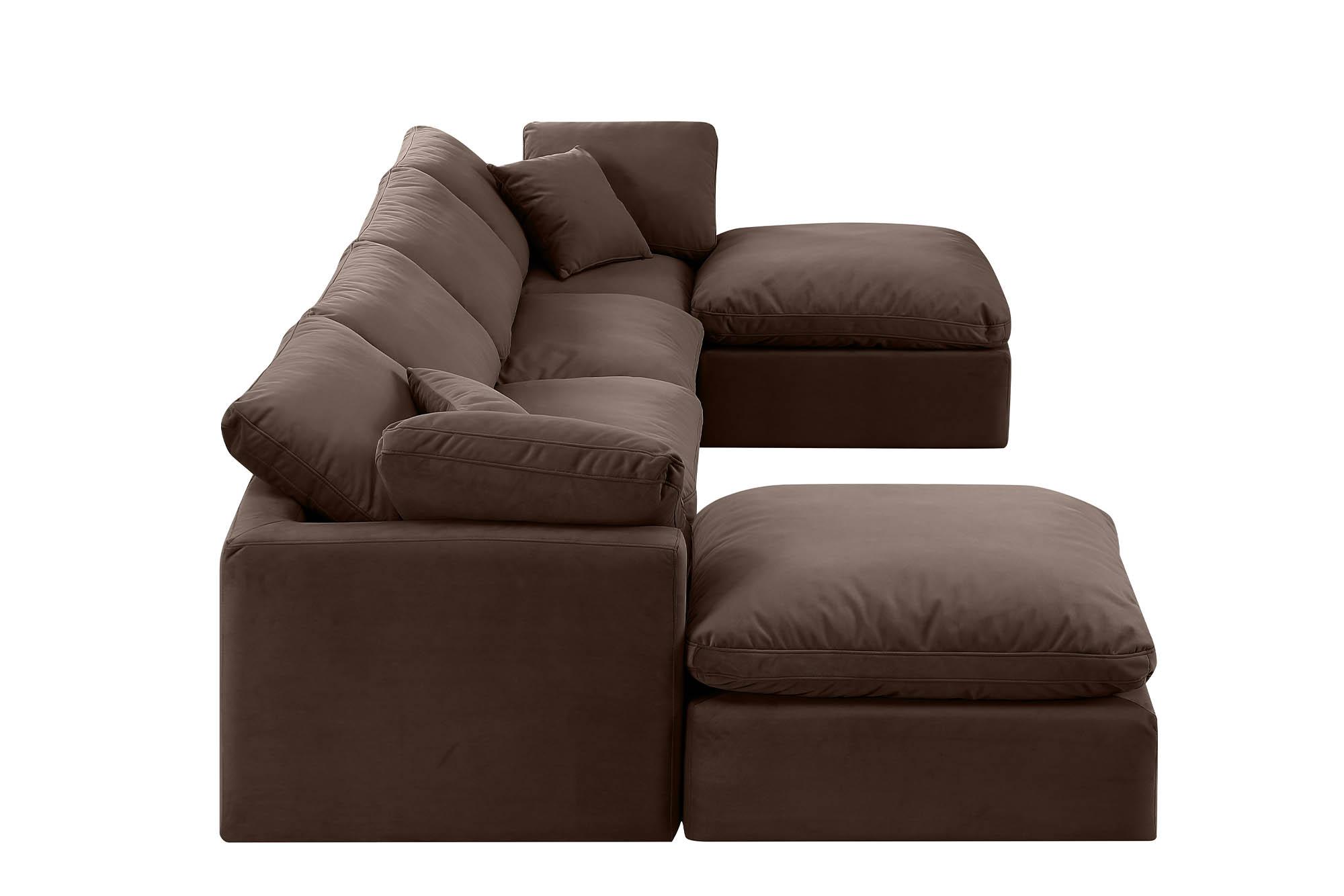 

        
Meridian Furniture INDULGE 147Brown-Sec6B Modular Sectional Sofa Brown Velvet 094308316925
