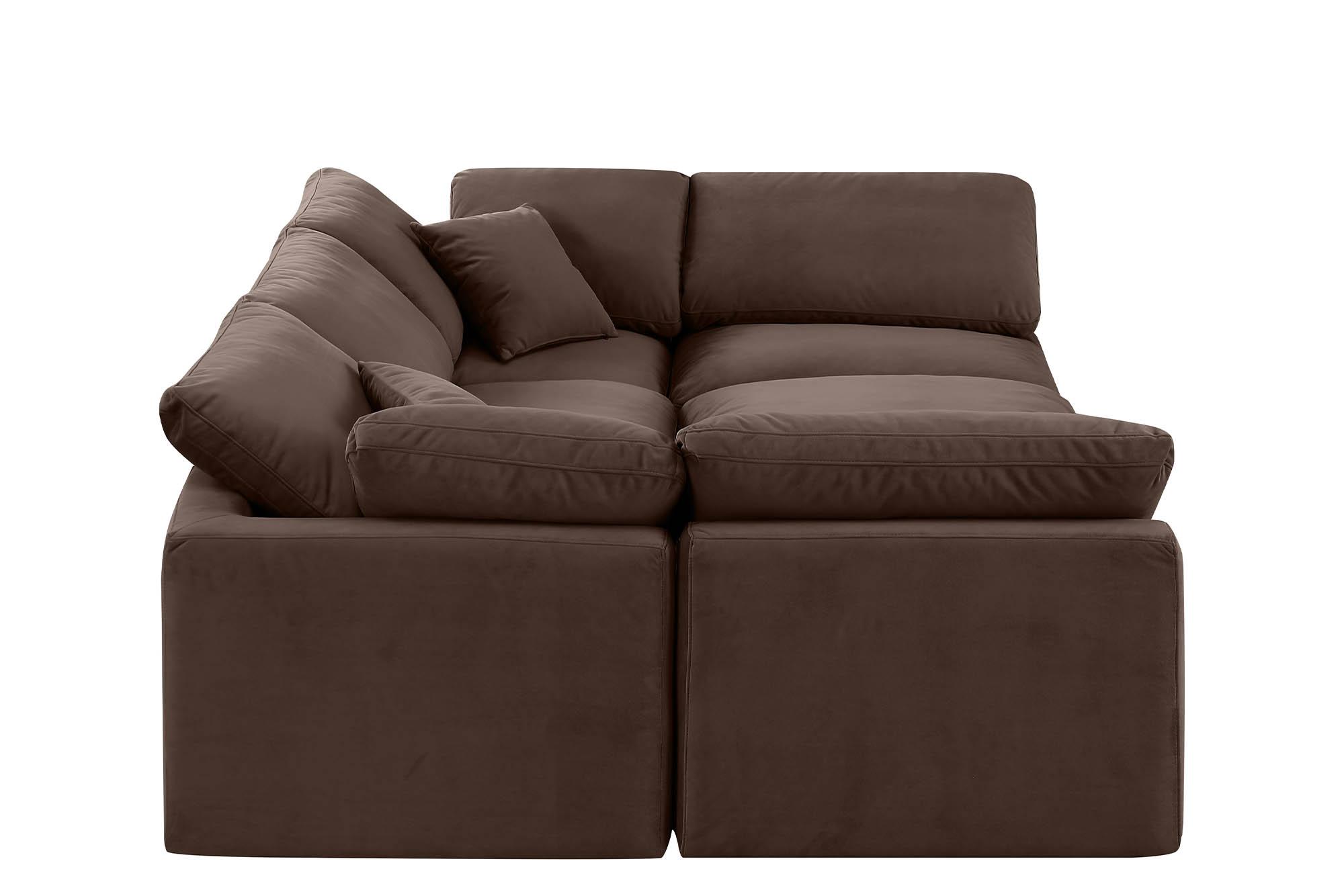 

        
Meridian Furniture INDULGE 147Brown-Sec6C Modular Sectional Sofa Brown Velvet 094308316932
