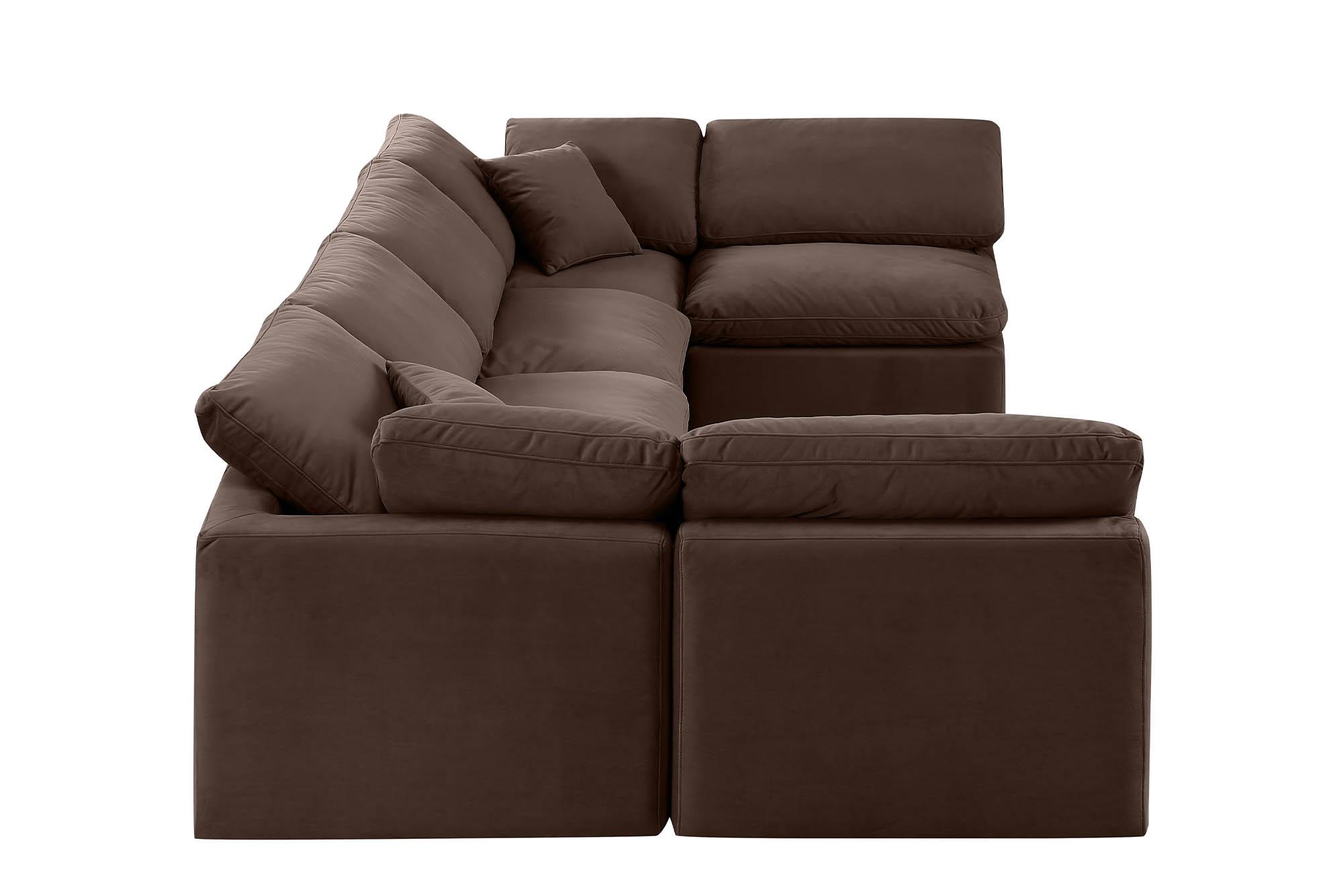 

        
Meridian Furniture INDULGE 147Brown-Sec6D Modular Sectional Sofa Brown Velvet 094308316949
