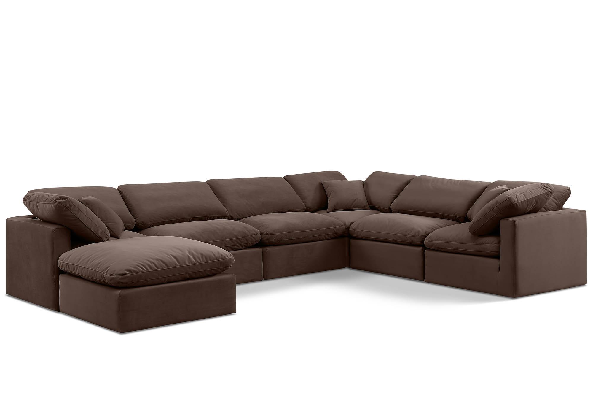 Contemporary, Modern Modular Sectional Sofa INDULGE 147Brown-Sec7A 147Brown-Sec7A in Brown Velvet