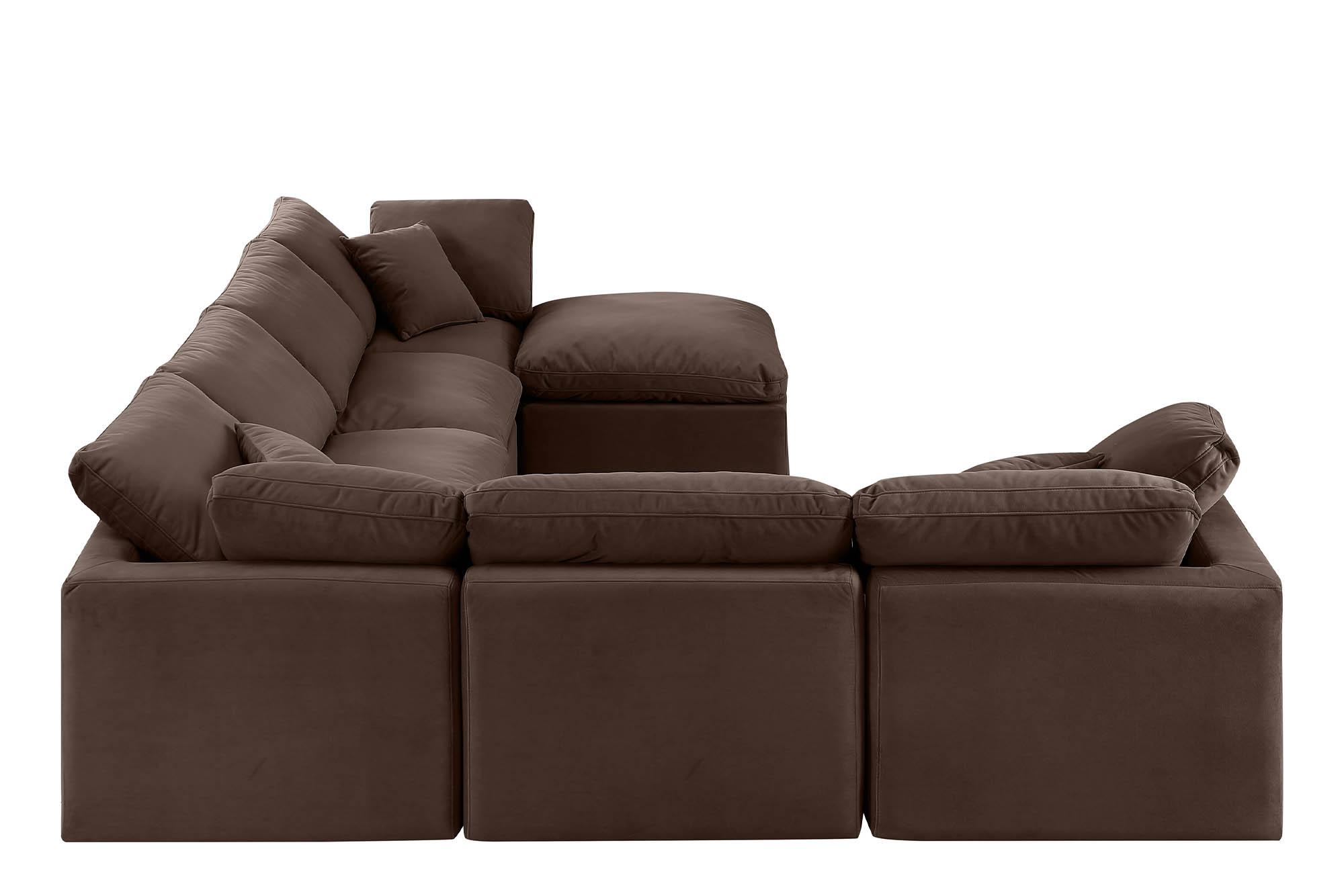 

        
Meridian Furniture INDULGE 147Brown-Sec7A Modular Sectional Sofa Brown Velvet 094308316956
