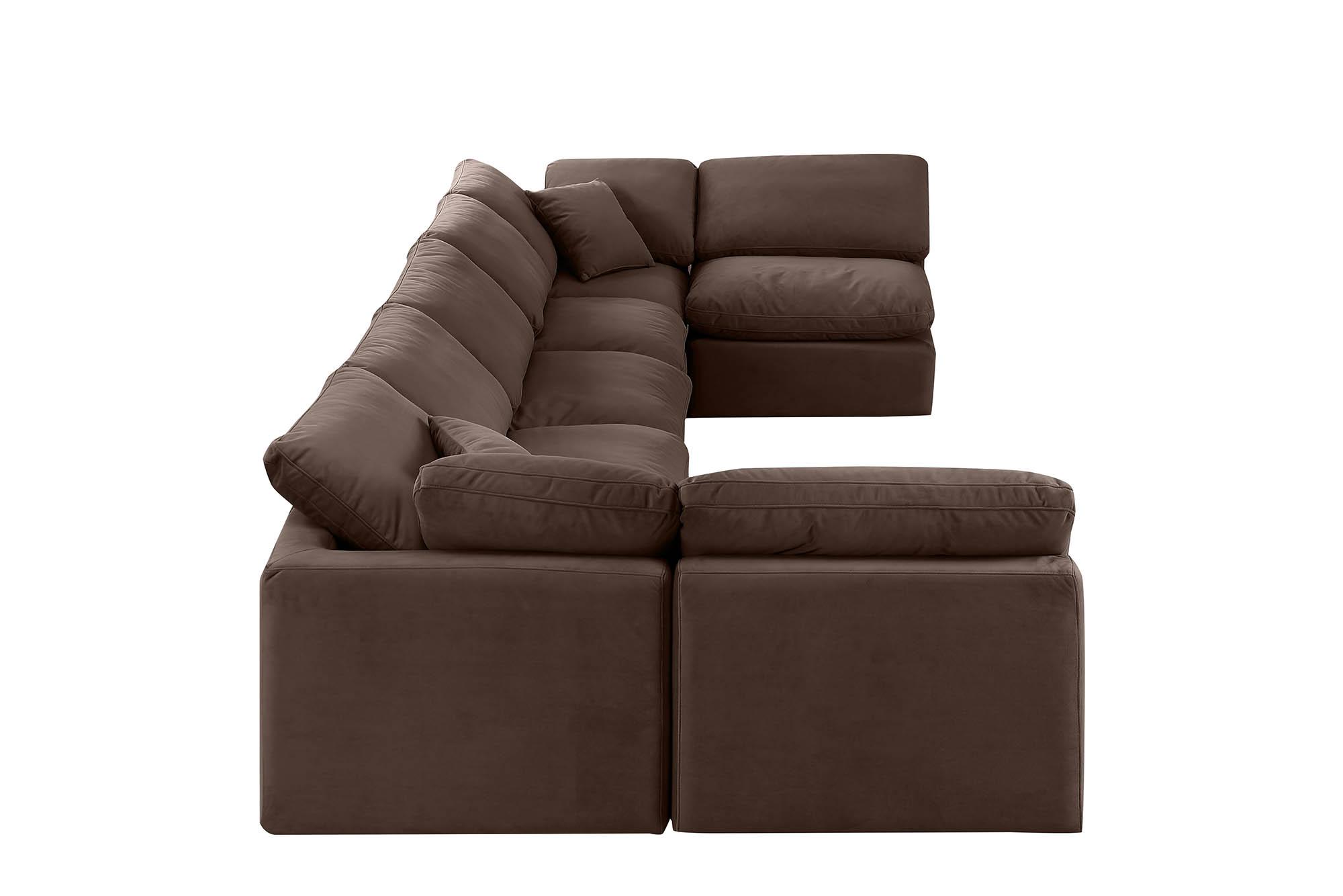 

        
Meridian Furniture INDULGE 147Brown-Sec7B Modular Sectional Sofa Brown Velvet 094308316963
