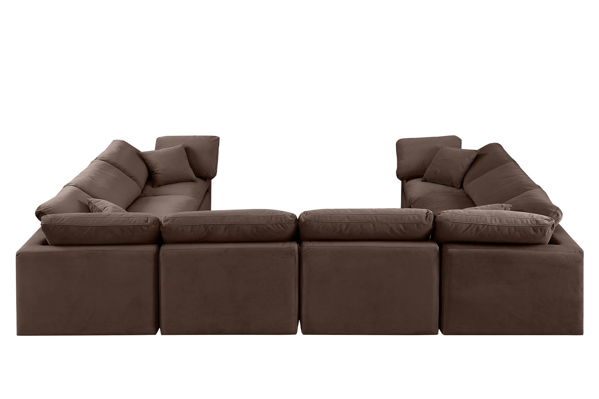 

        
Meridian Furniture INDULGE 147Brown-Sec8A Modular Sectional Sofa Brown Velvet 094308316970
