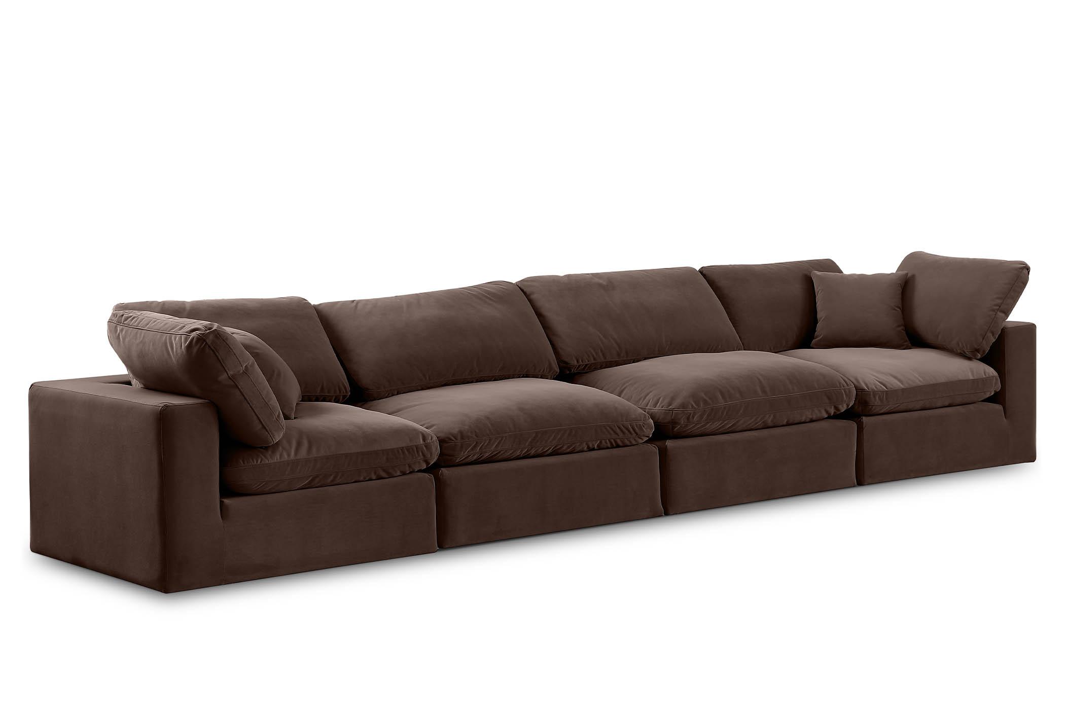 

    
Brown Velvet Modular Sofa COMFY 189Brown-S158 Meridian Contemporary Modern
