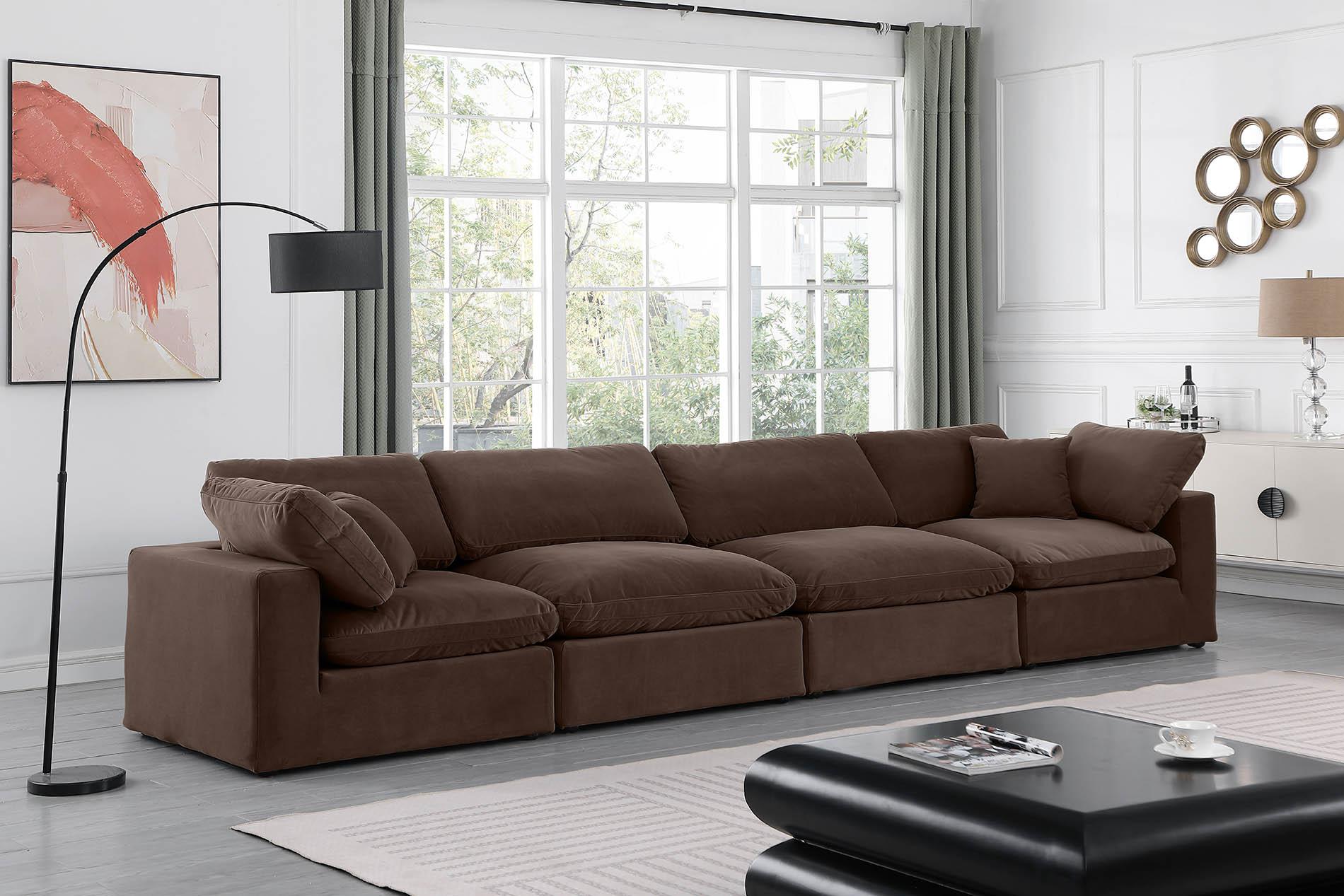 

    
Brown Velvet Modular Sofa COMFY 189Brown-S158 Meridian Contemporary Modern
