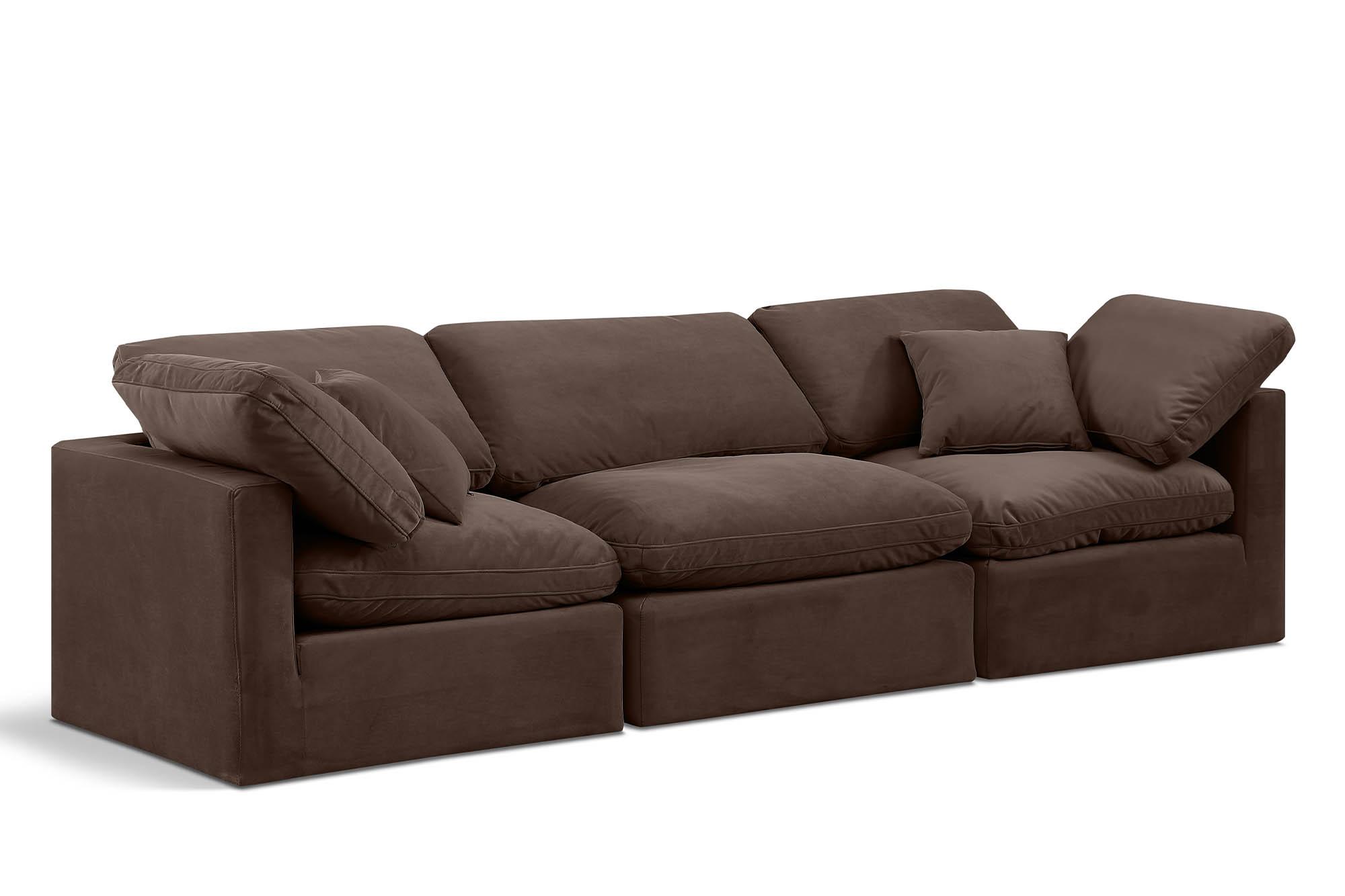 Contemporary, Modern Modular Sofa INDULGE 147Brown-S105 147Brown-S105 in Brown Velvet