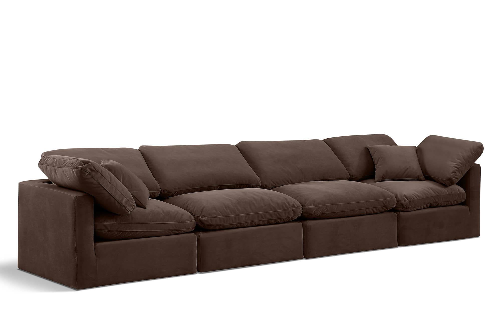 Contemporary, Modern Modular Sofa INDULGE 147Brown-S140 147Brown-S140 in Brown Velvet