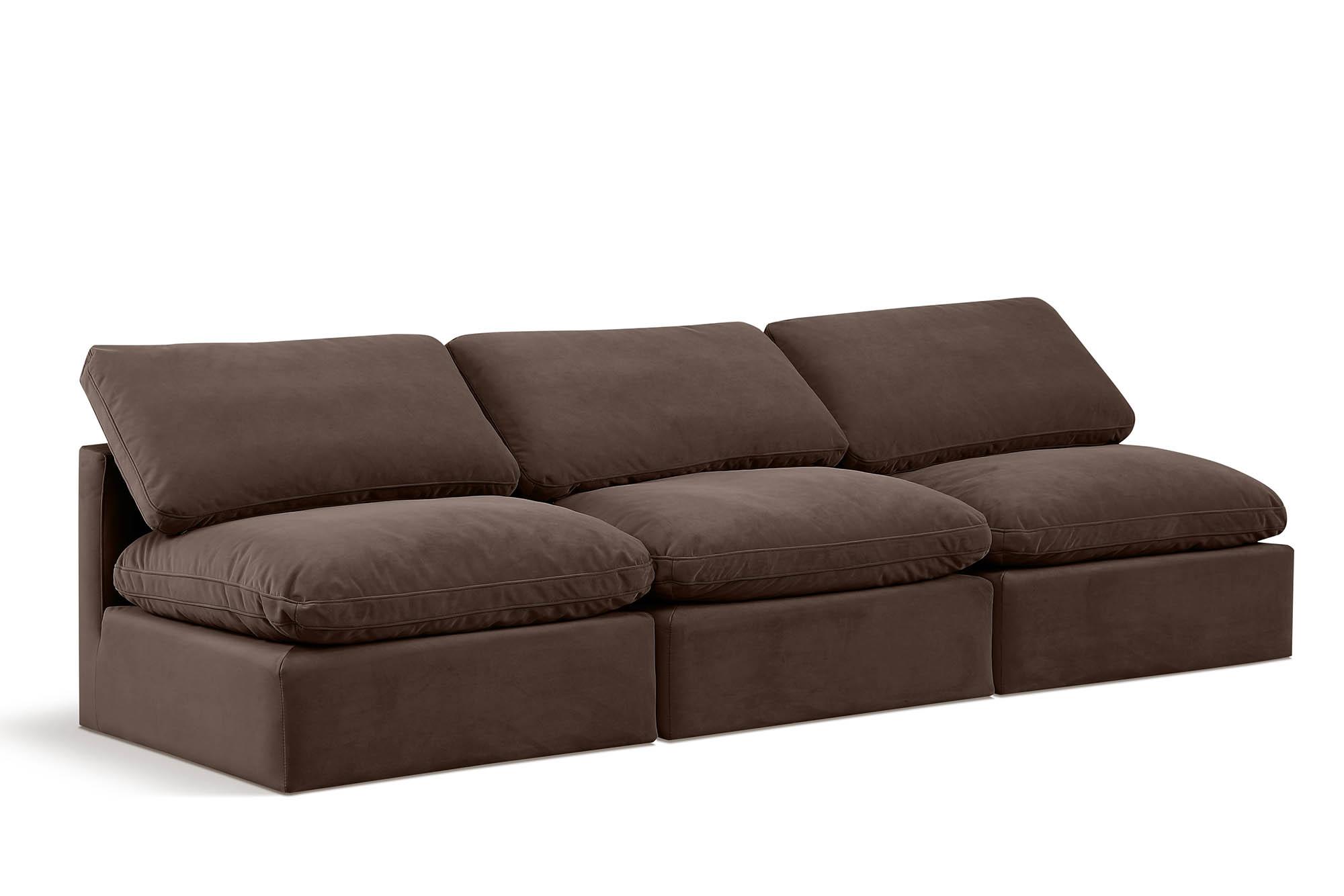 Contemporary, Modern Modular Sofa INDULGE 147Brown-S3 147Brown-S3 in Brown Velvet