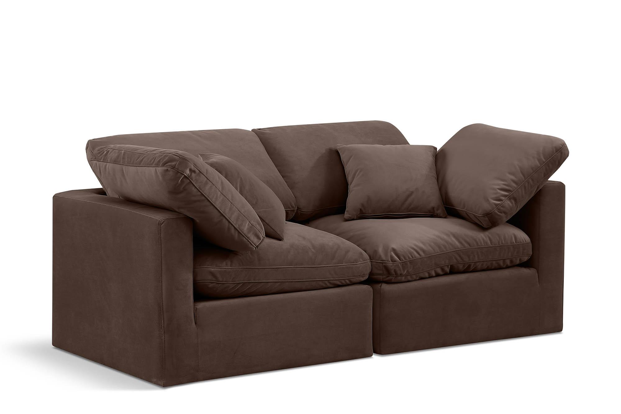 Contemporary, Modern Modular Sofa INDULGE 147Brown-S70 147Brown-S70 in Brown Velvet
