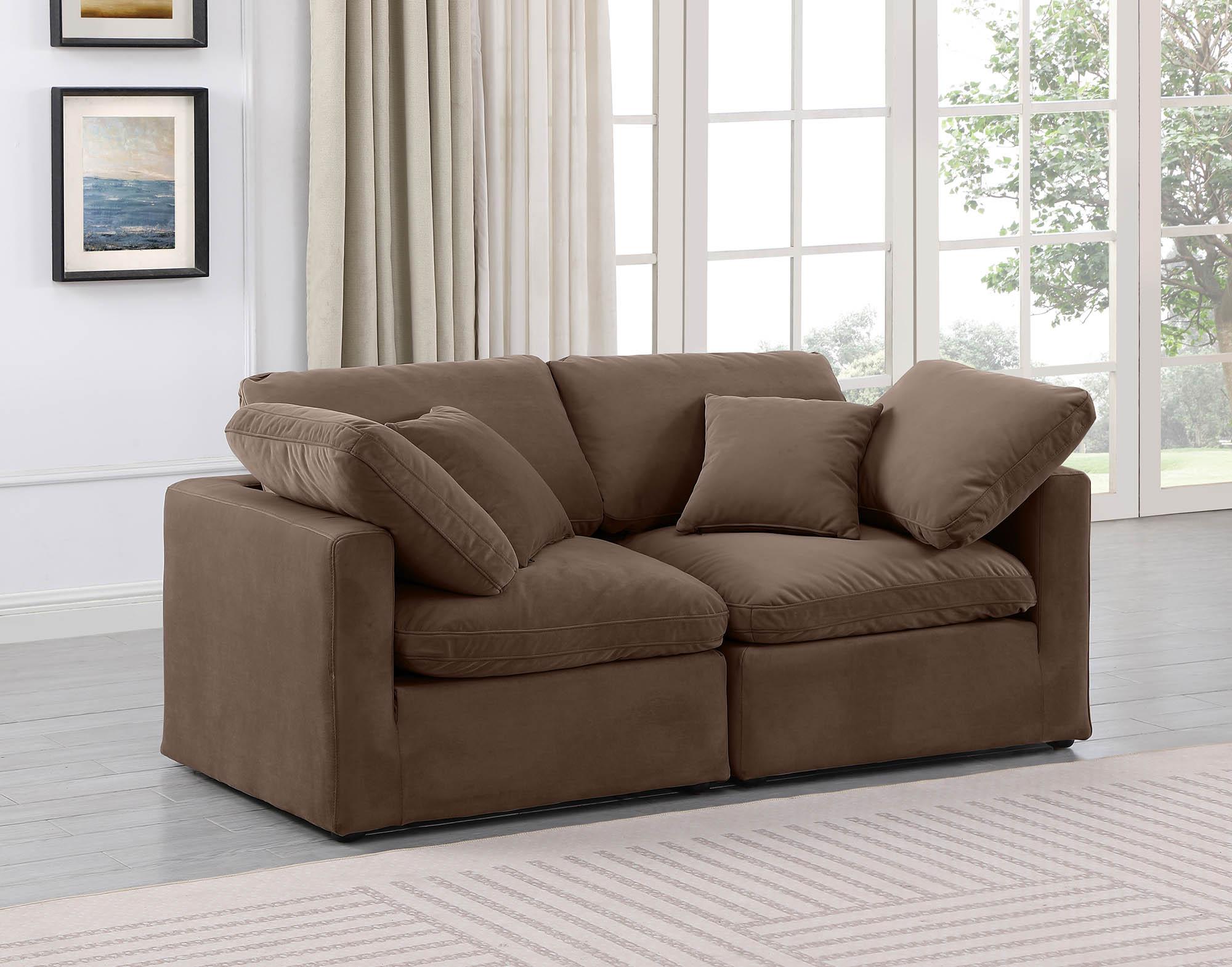 

    
Brown Velvet Modular Sofa INDULGE 147Brown-S70 Meridian Contemporary Modern
