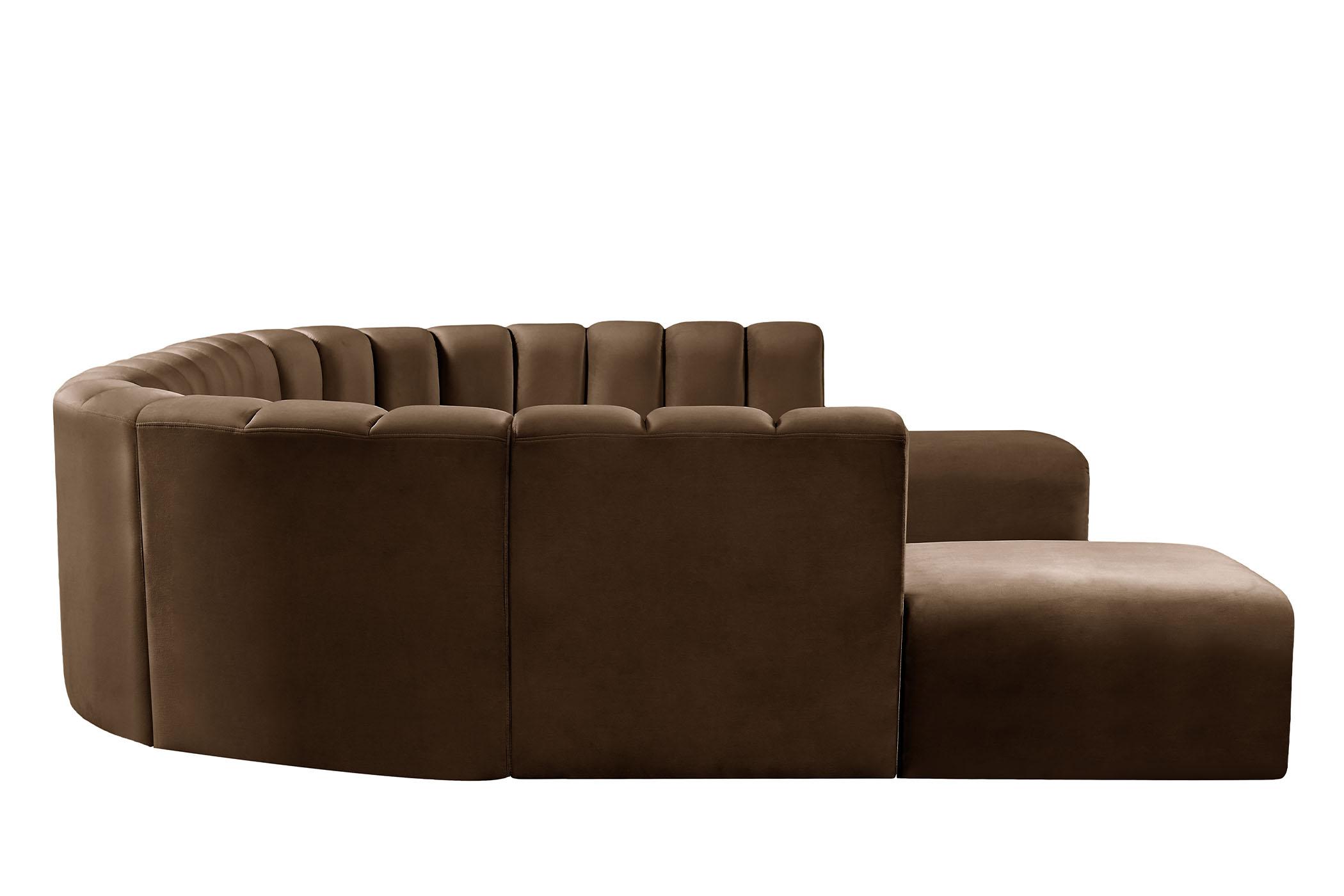 

        
Meridian Furniture ARC 103Brown-S10A Modular Sectional Sofa Brown Velvet 094308300146
