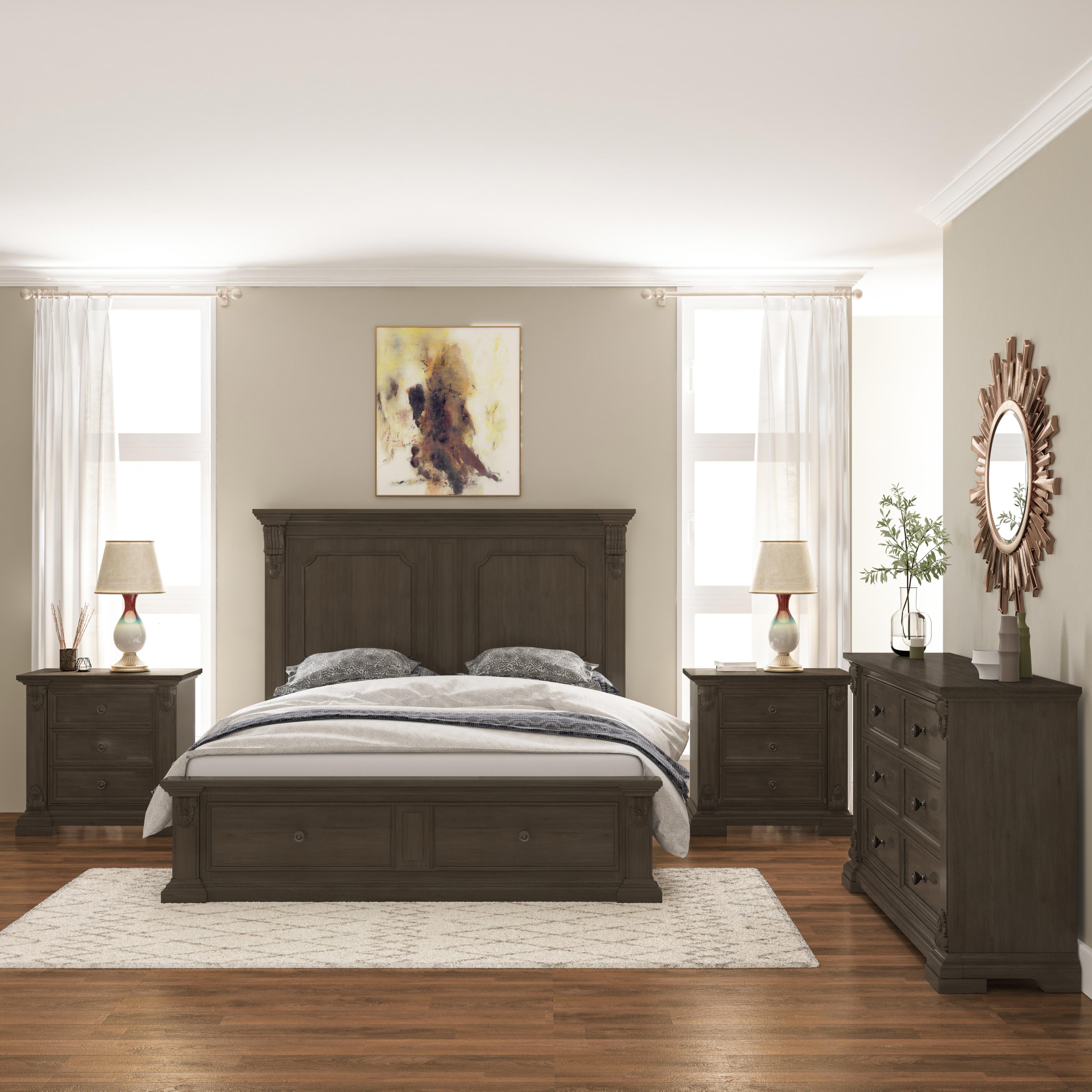 Traditional Panel Bedroom Set Heritage Hill 341135-2816-BR-2NDR-5PCS in Brown 