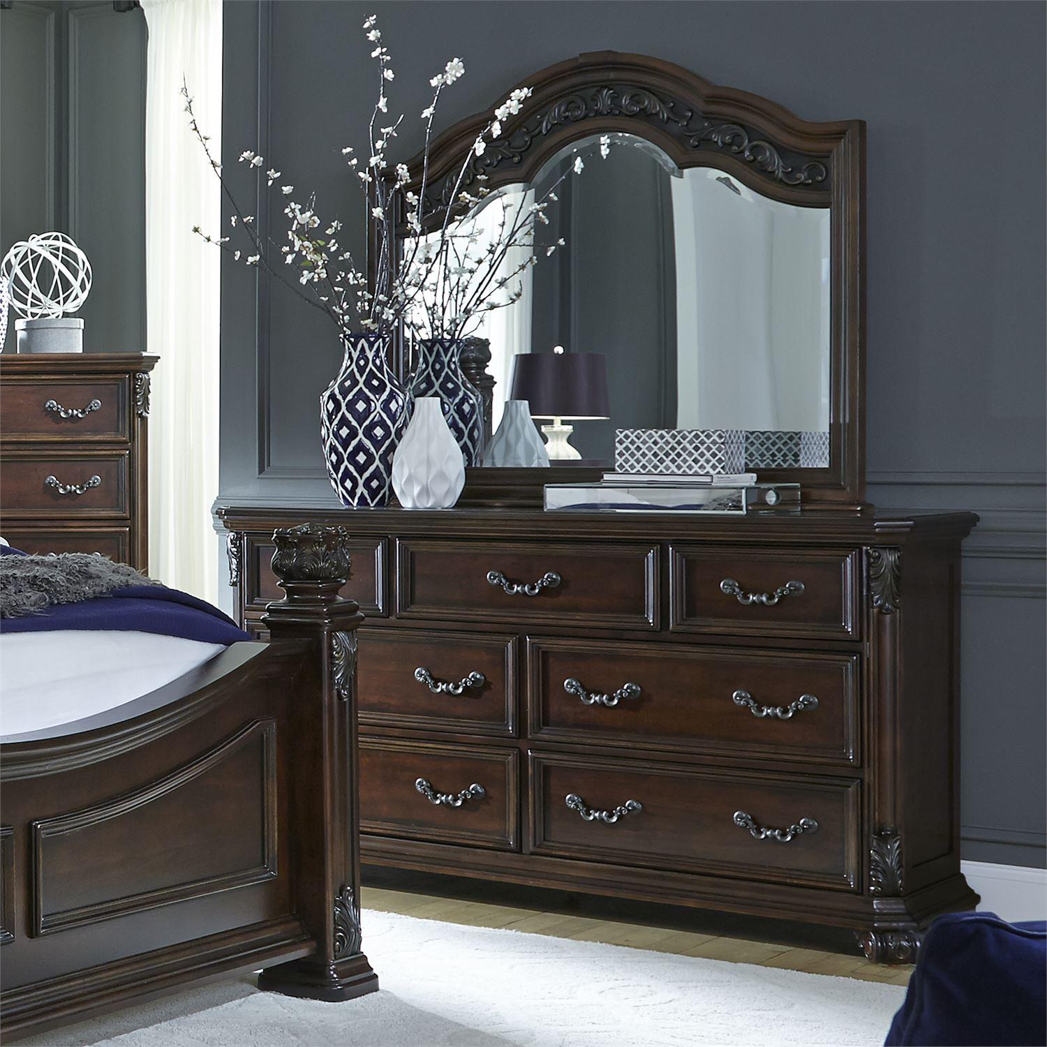 

    
Cognac Finish Dresser & Mirror 2Pcs Messina Estates (737-BR) Liberty Furniture
