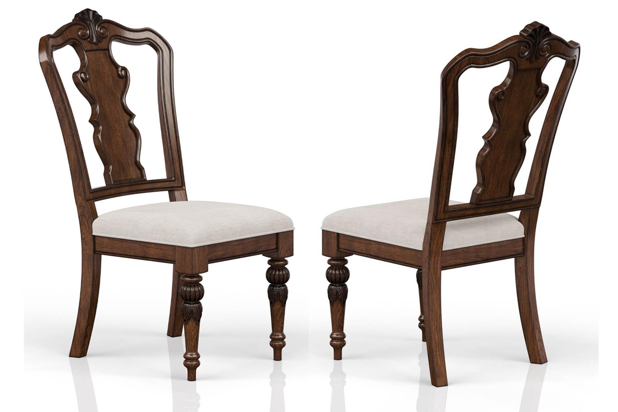 

    
Brown Wood Dining Chair Set by Bernards Furniture 1988-510-2pcs
