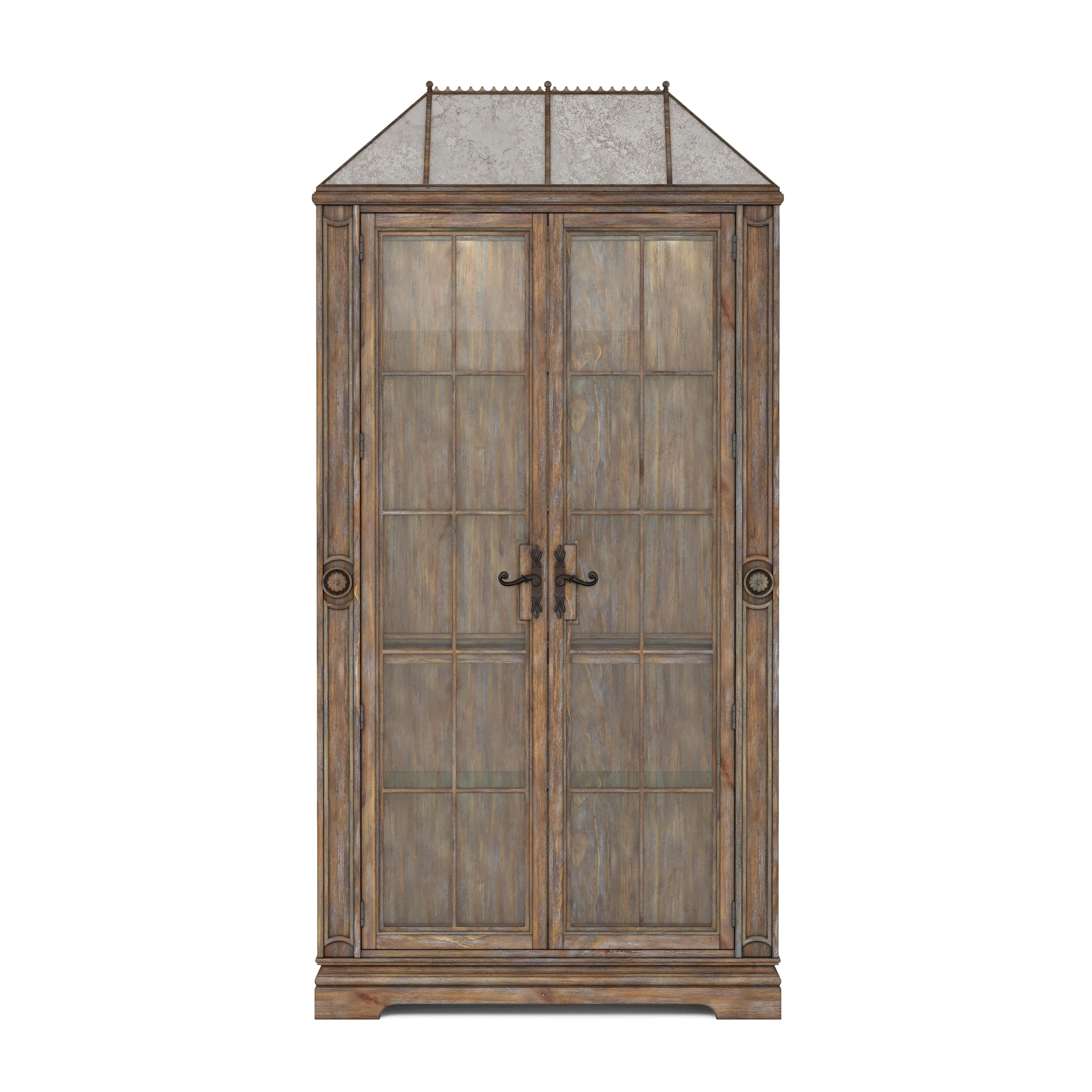 Traditional, Farmhouse China Cabinet Architrave 277240-2608 in Brown 
