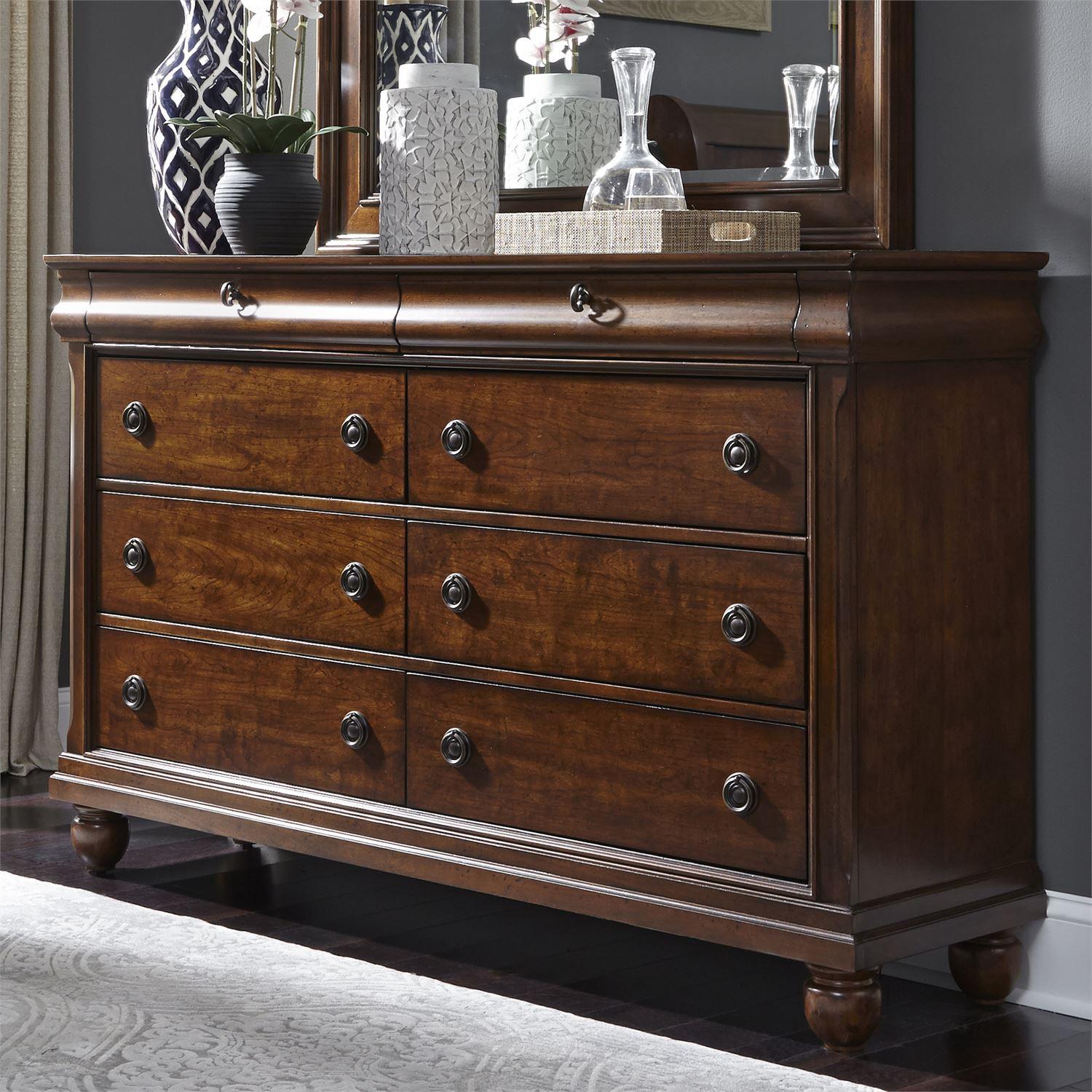 Traditional Double Dresser Rustic Traditions  (589-BR) Double Dresser 589-BR31 in Brown 