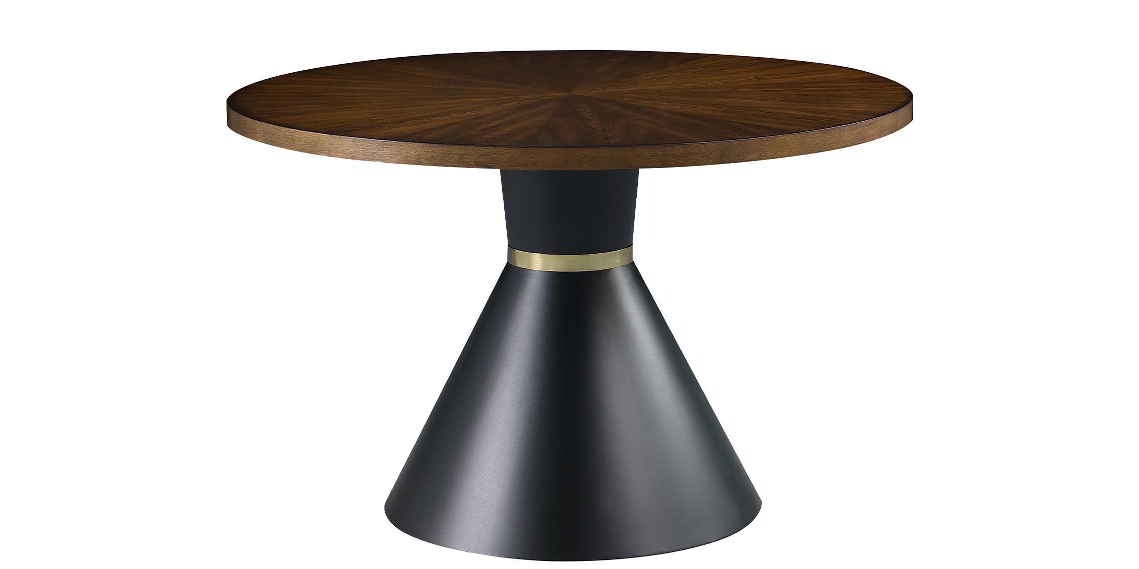 

    
Brown Wood & Matte Black Dining Table SHERIDAN 742-T Meridian Contemporary
