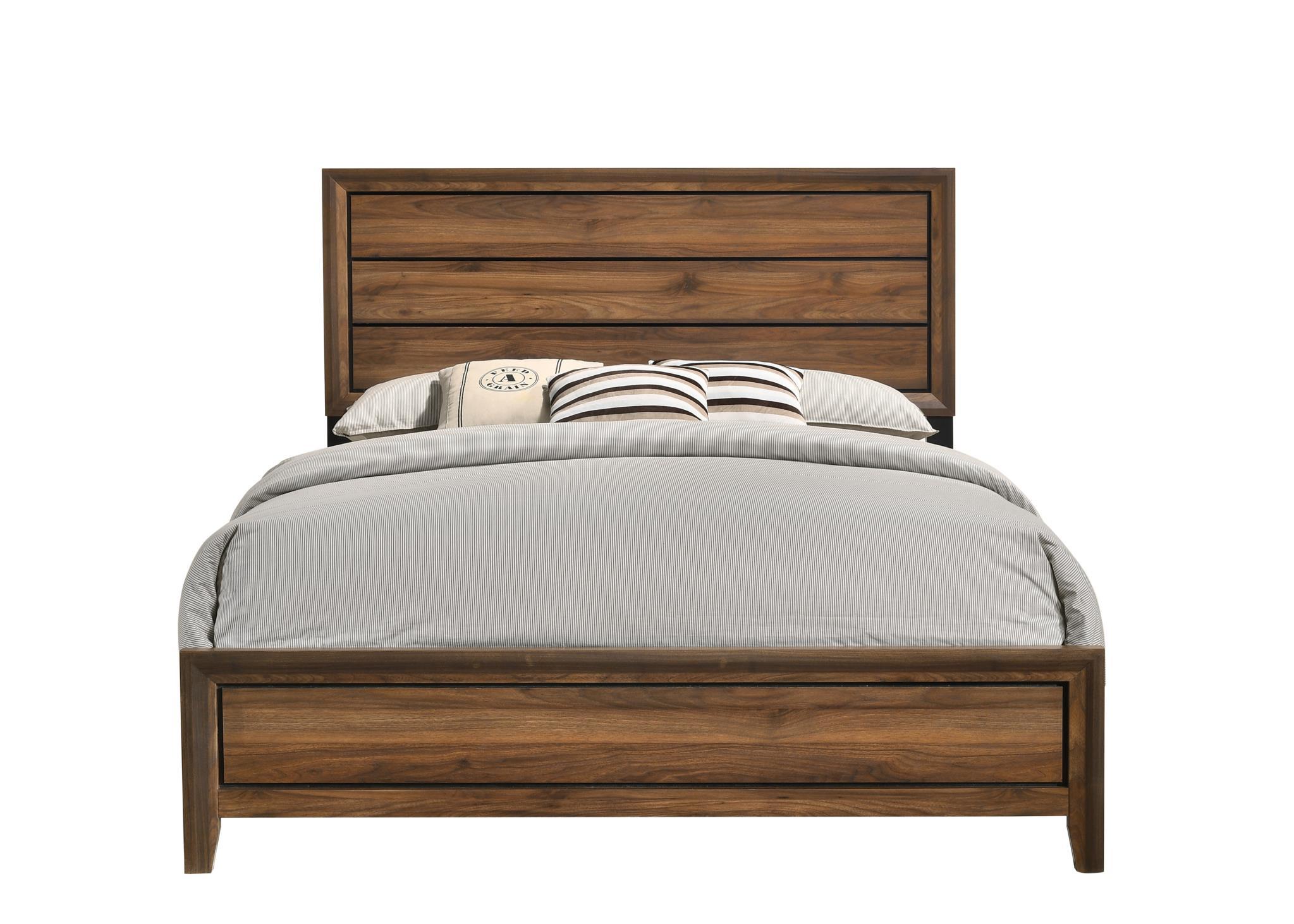 Modern, Transitional Panel Bed KENNEDY 1372-104 1372-104 in Brown 