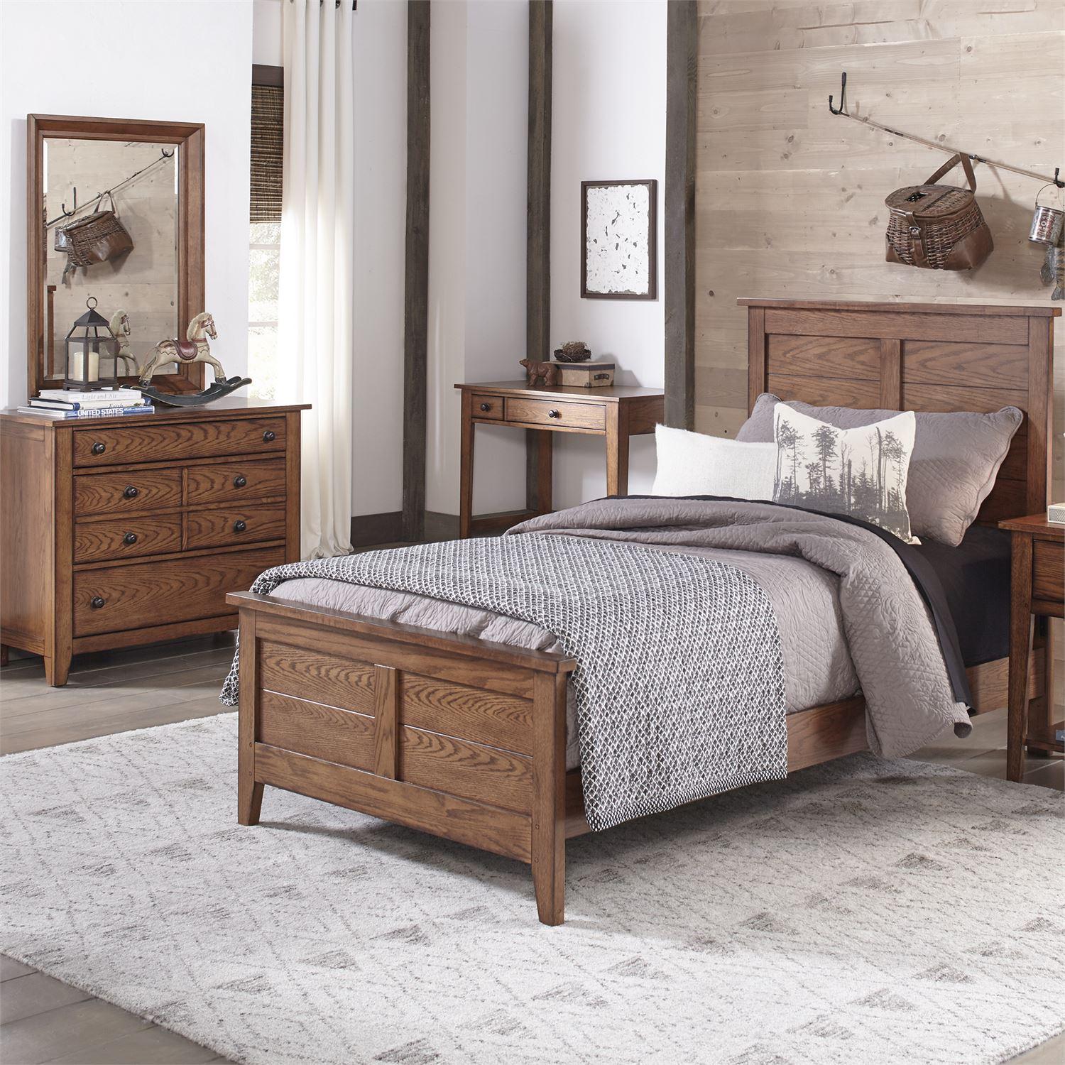 

    
Aged Oak Finish Panel Twin Bedroom Set 3Pcs Grandpas Cabin (175-YBR) Liberty Furniture
