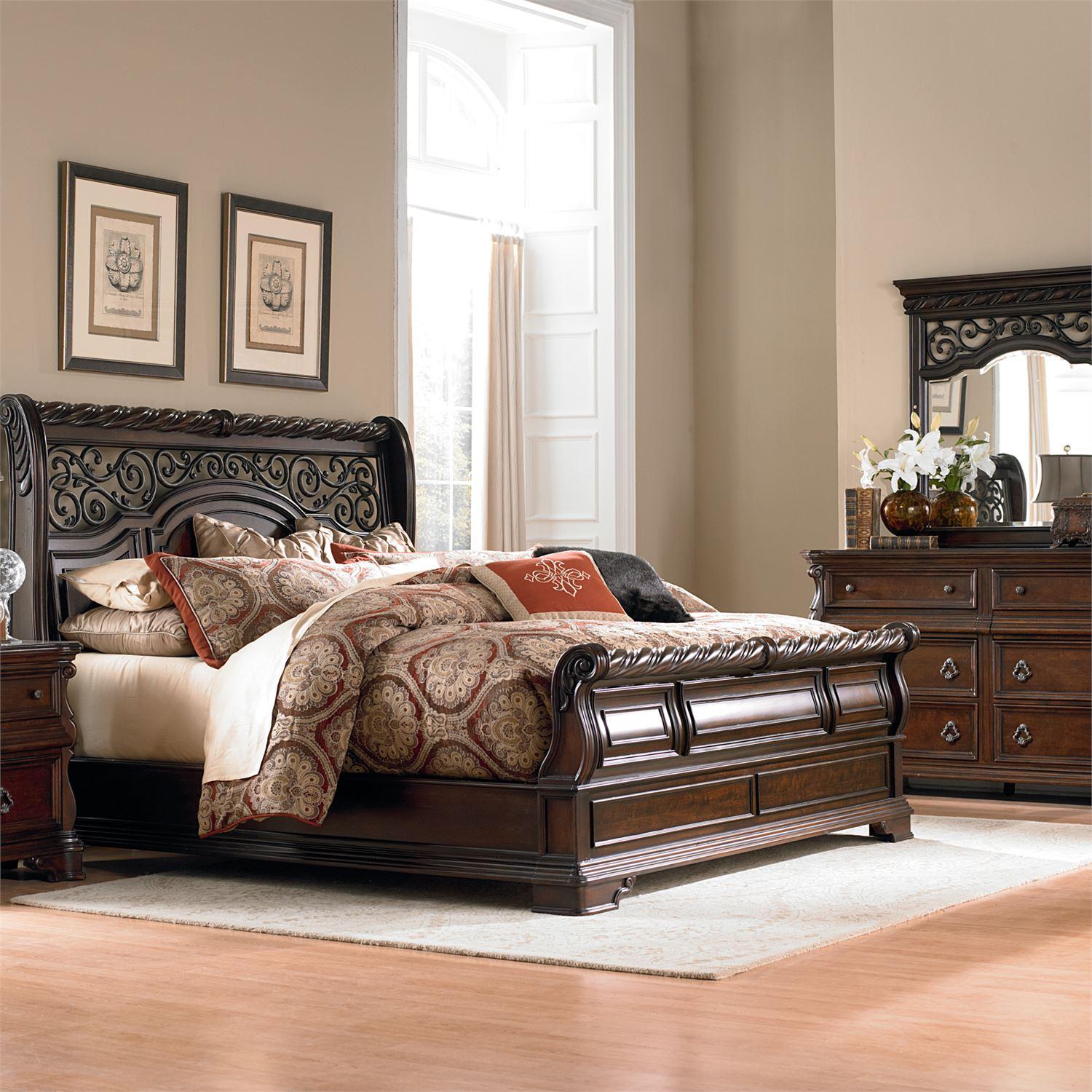 

    
Brownstone Queen Sleigh Bed Set 4 Pcs Arbor Place (575-BR) Liberty Furniture
