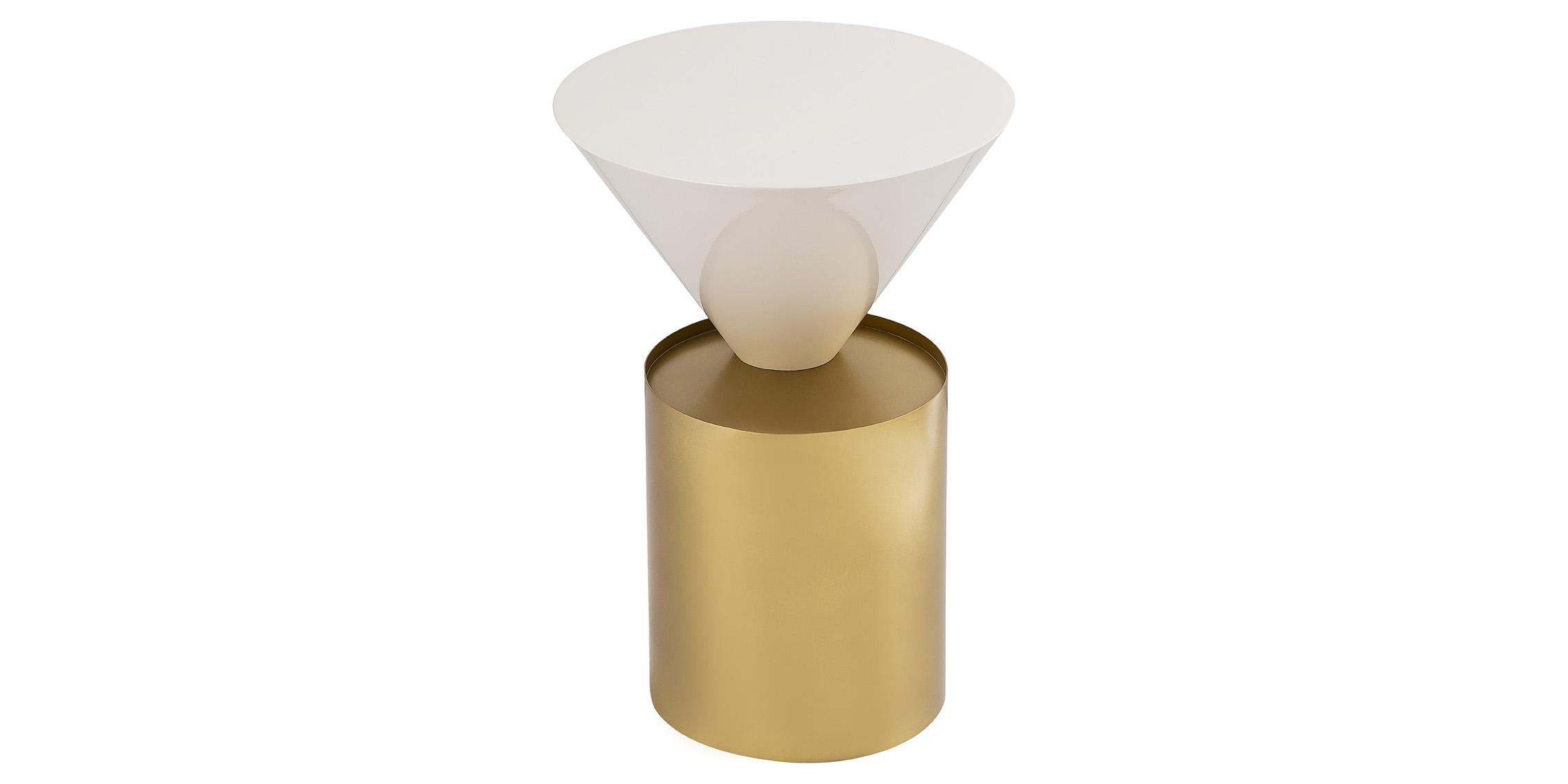 

    
 Order  Brushed Brass & White Metal Coffee Table Set 2Pcs DAMON 268-C Meridian Modern
