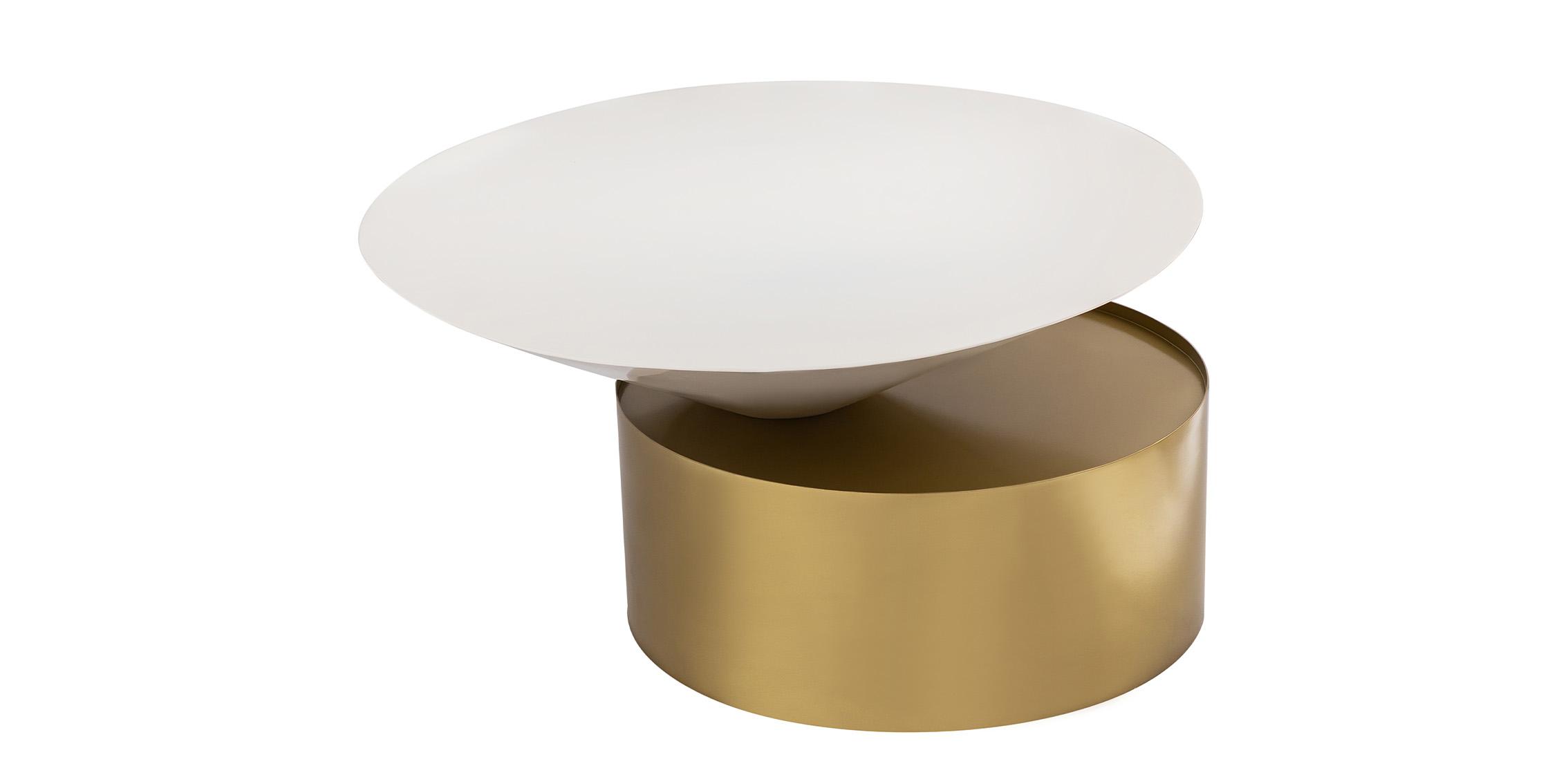 

        
704831409055Brushed Brass & White Metal Coffee Table Set 2Pcs DAMON 268-C Meridian Modern
