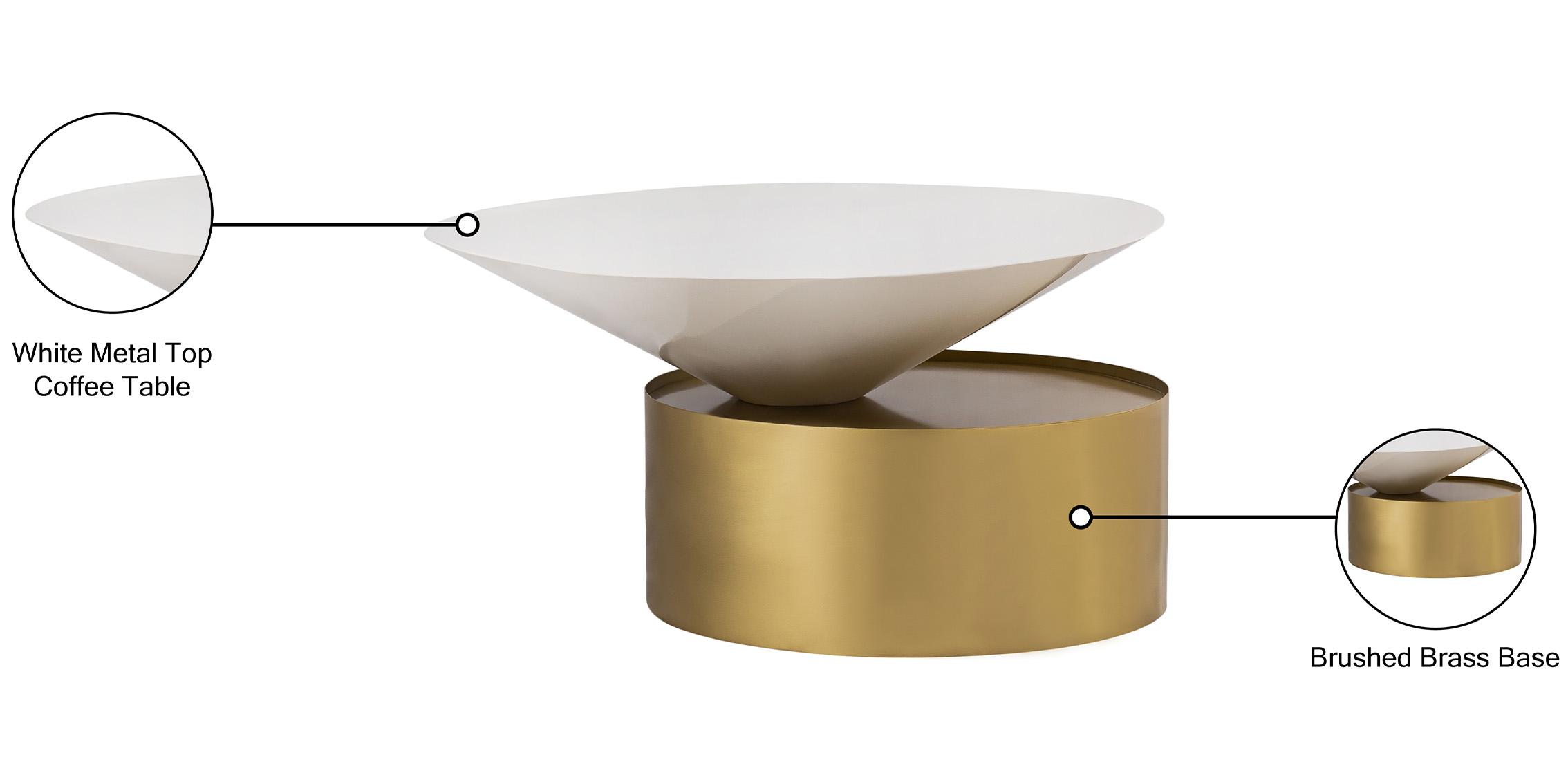 

    
 Photo  Brushed Brass & White Metal Coffee Table Set 2Pcs DAMON 268-C Meridian Modern
