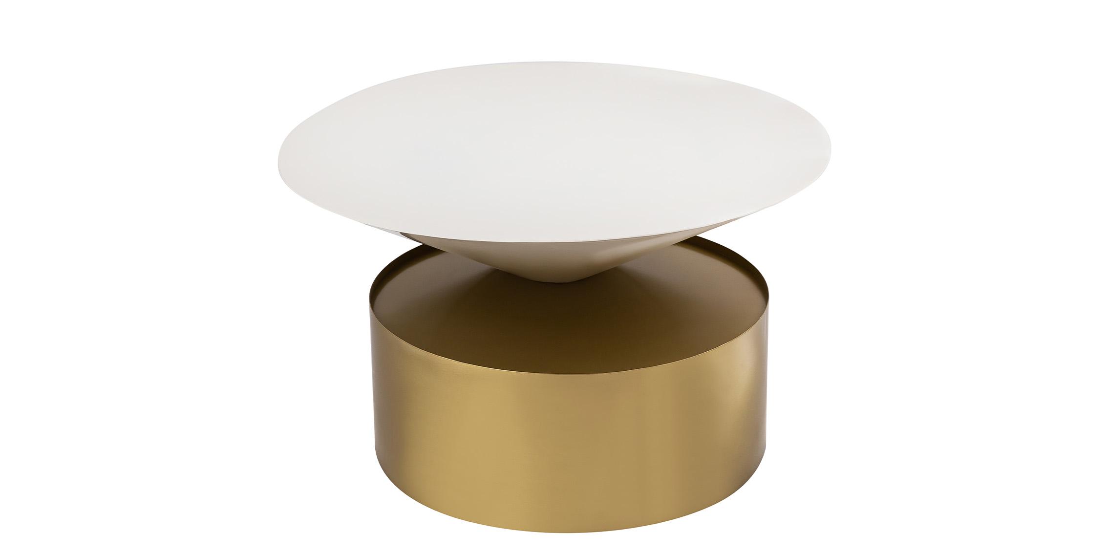 

    
268-C-Set-2 Brushed Brass & White Metal Coffee Table Set 2Pcs DAMON 268-C Meridian Modern
