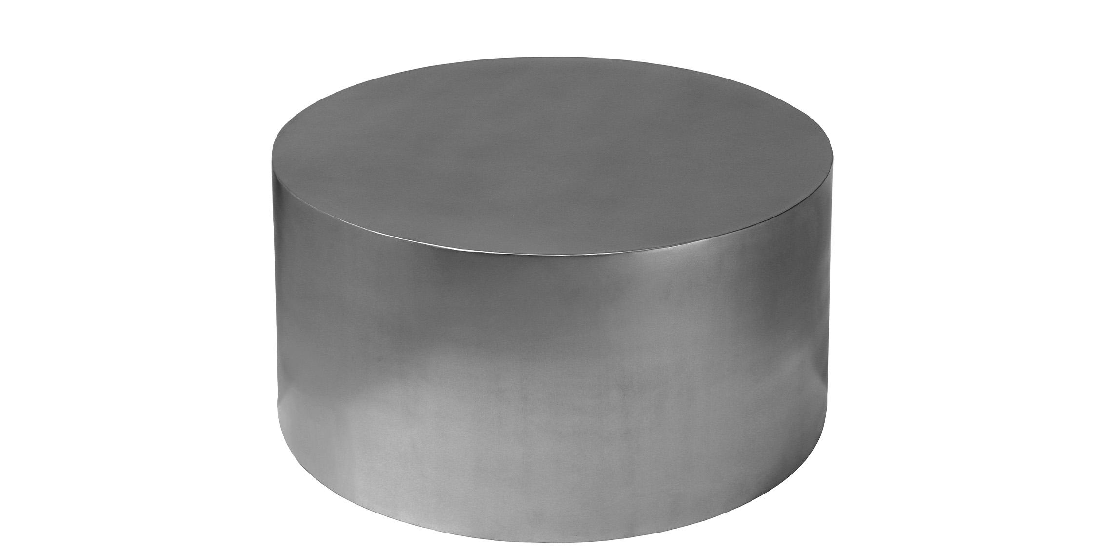 

    
297-CT-Set-2 Brushed Chrome Metal Round Coffee Table Set 2Pcs CYLINDER 297 Meridian Modern
