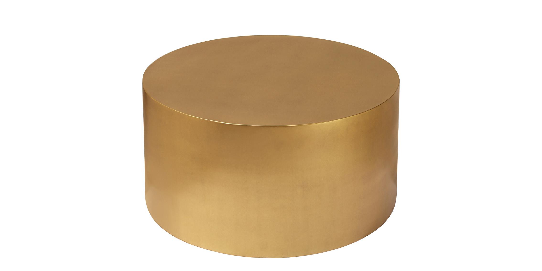

    
 Order  Brushed Gold Metal Round Coffee Table Set 2Pcs CYLINDER 296-CT Meridian Modern
