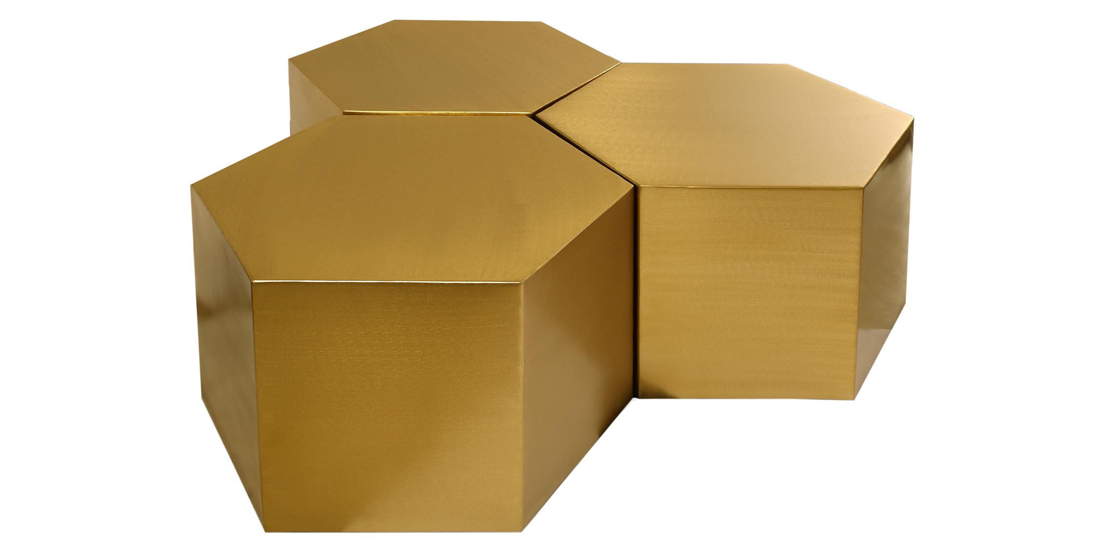 

    
Brushed Gold Modular Coffee Table HEXAGON 292-CT-3PC Meridian Contemporary

