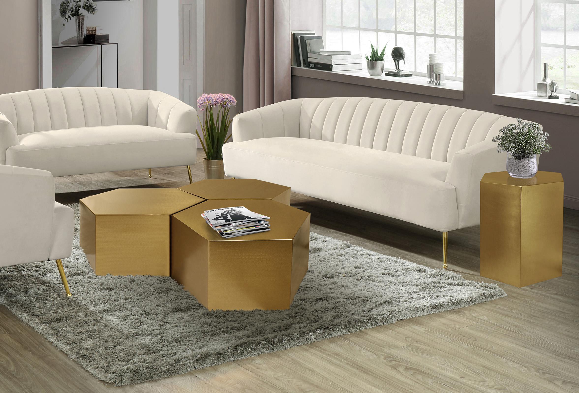

    
Brushed Gold Modular Coffee Table HEXAGON 292-CT-3PC Meridian Contemporary
