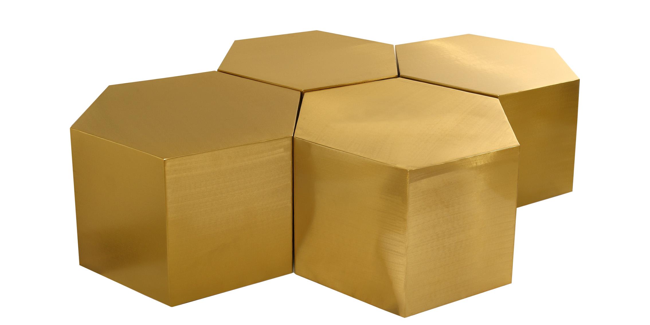

    
Brushed Gold Modular Coffee Table HEXAGON 292-CT-4PC Meridian Contemporary
