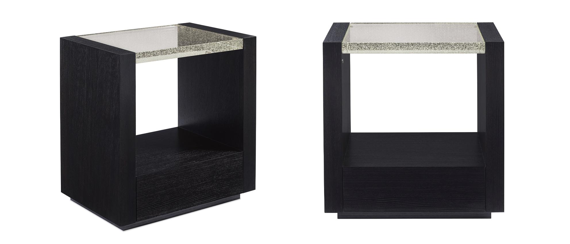 

    
Bubble Glass Top & Black Stained Ash REMIX SMALL NIGHTSTAND Set 2Pcs by Caracole
