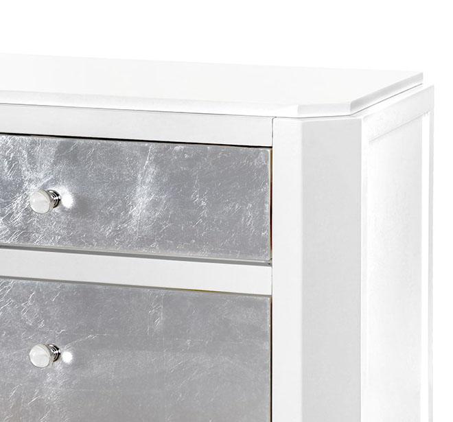 

    
Bungalow 5 Mame Modern Lacquered Wood and Silver Leaf Side Table
