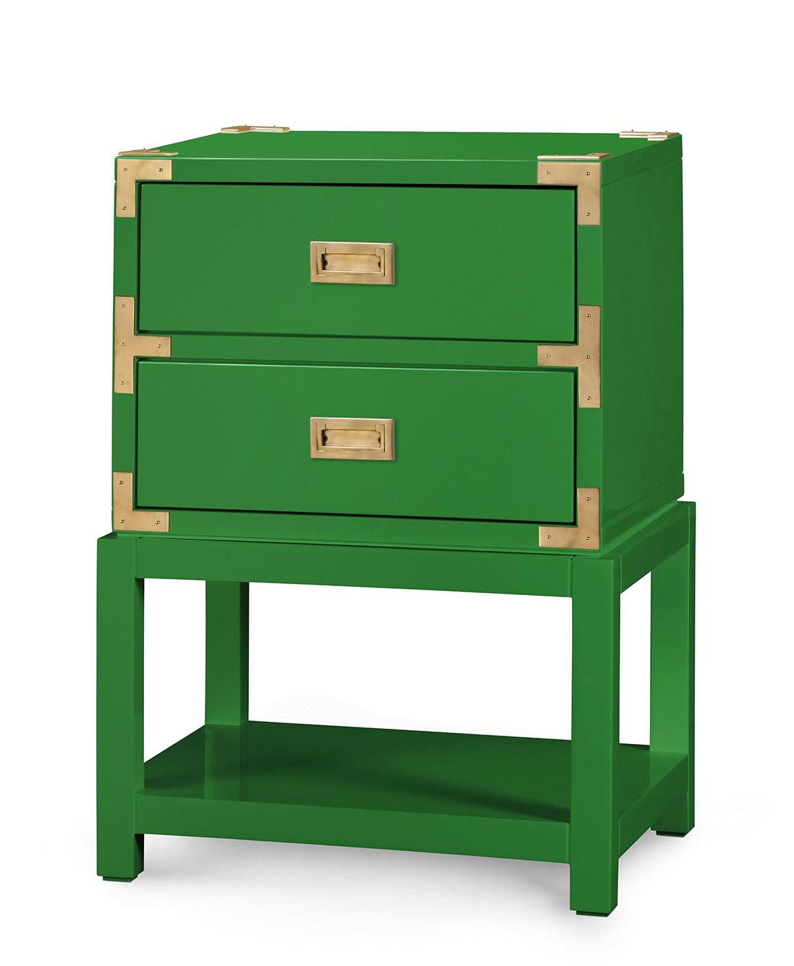 

    
Bungalow 5 Tansu Modern Emerald Green Gloss Lacquered Wood 2-Drawer Side Table
