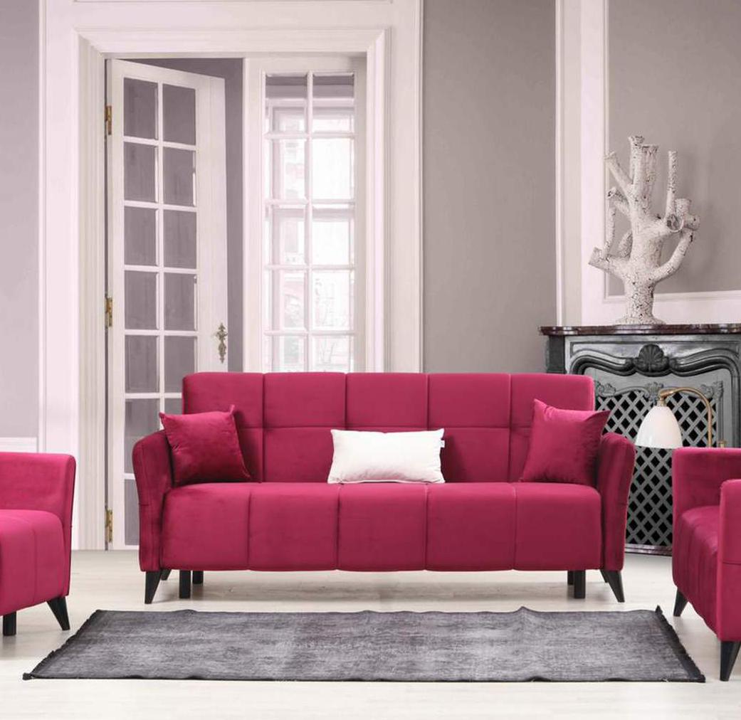 Contemporary Sofa Angel ANGL-R-S in Burgundy Fabric