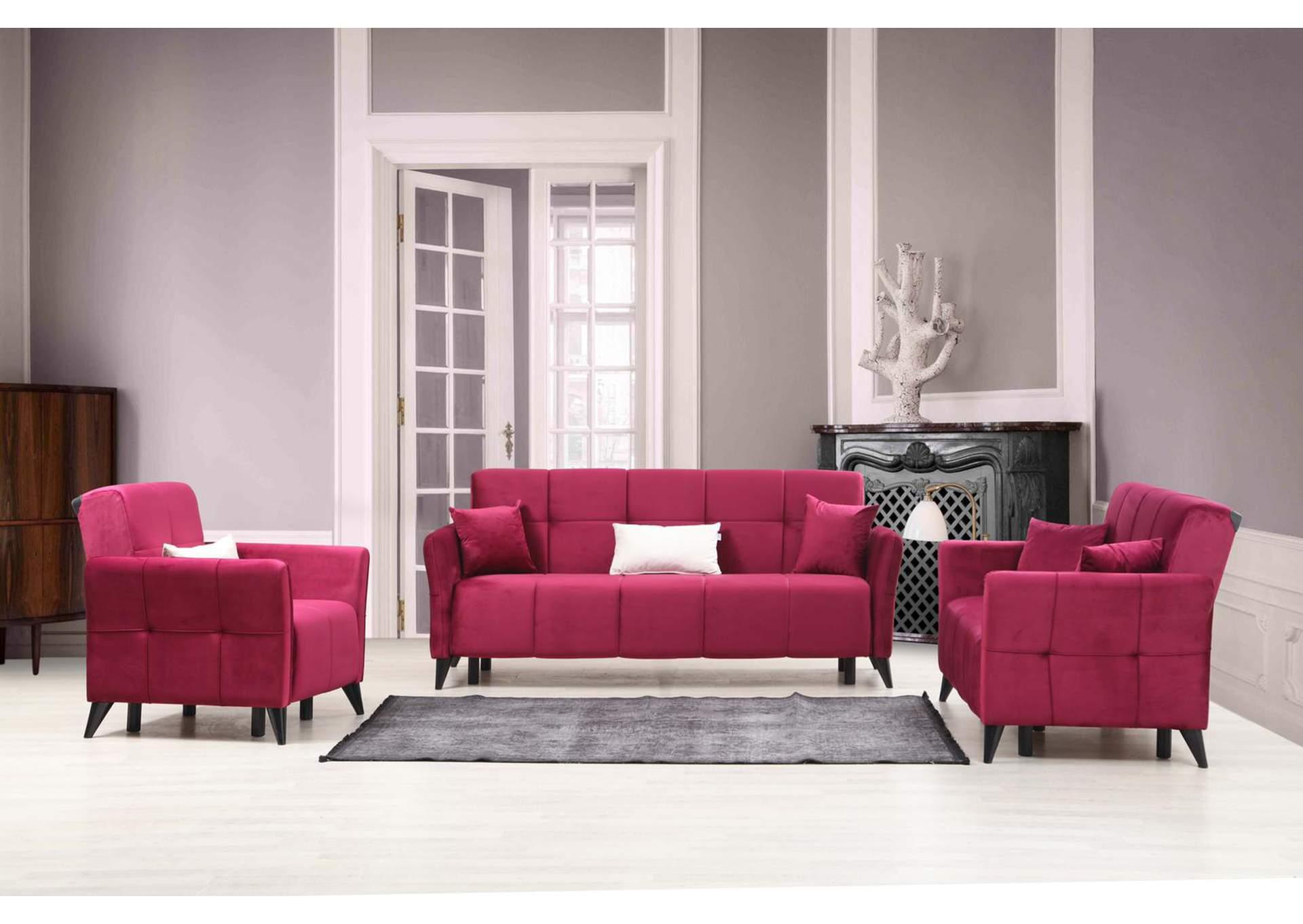 

    
Burgundy Chenille Fabric Sofa Bed Set 3Pcs Contemporary Alpha Furniture Angel
