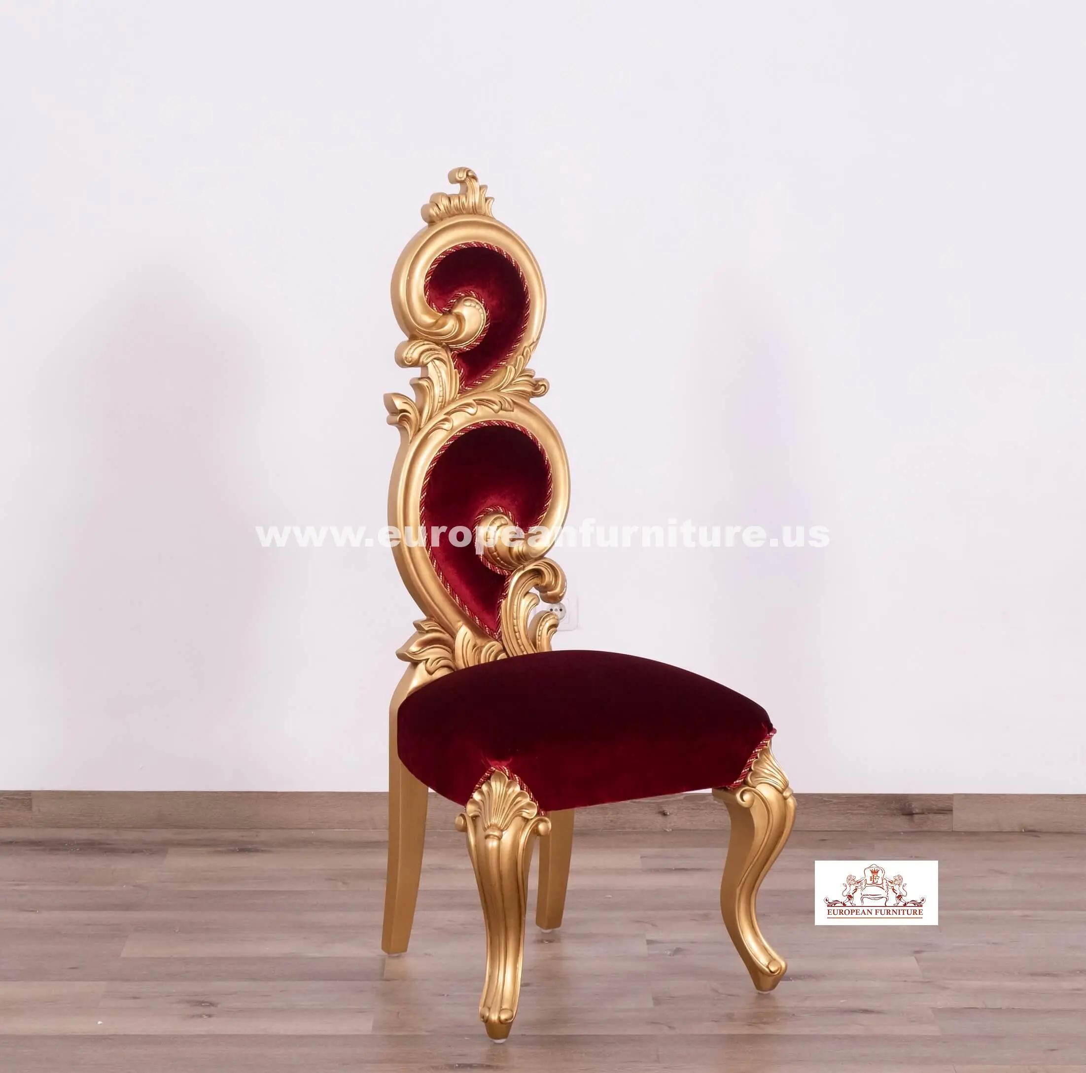 

    
Burgundy & Gold Leaf ETERNAL FLAME Accent Chair Set 2Pcs EUROPEAN FURNITURE

