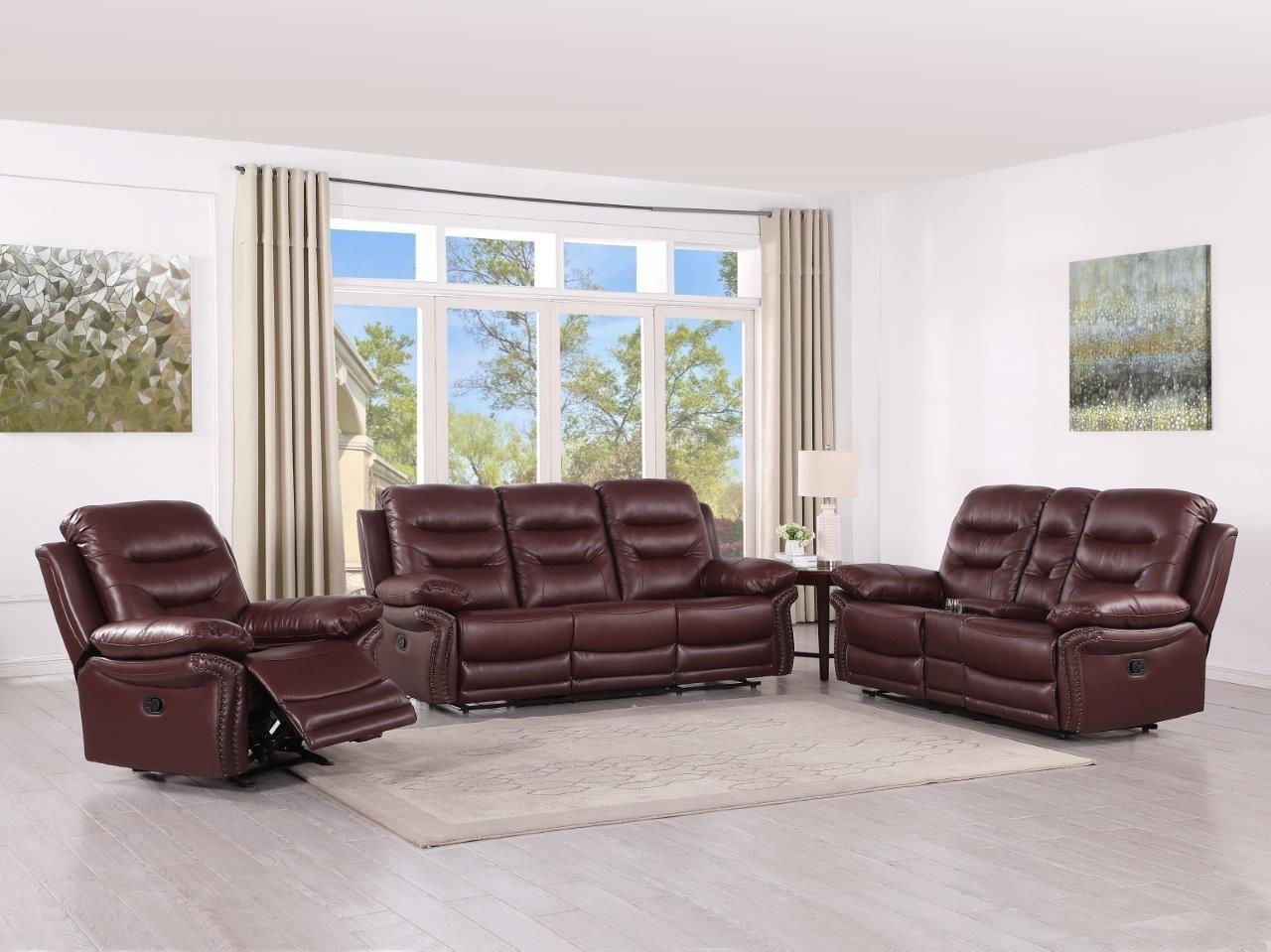 

    
 Shop  Burgundy Leather Air / Match Recliner Loveseat with Console Global United 9392
