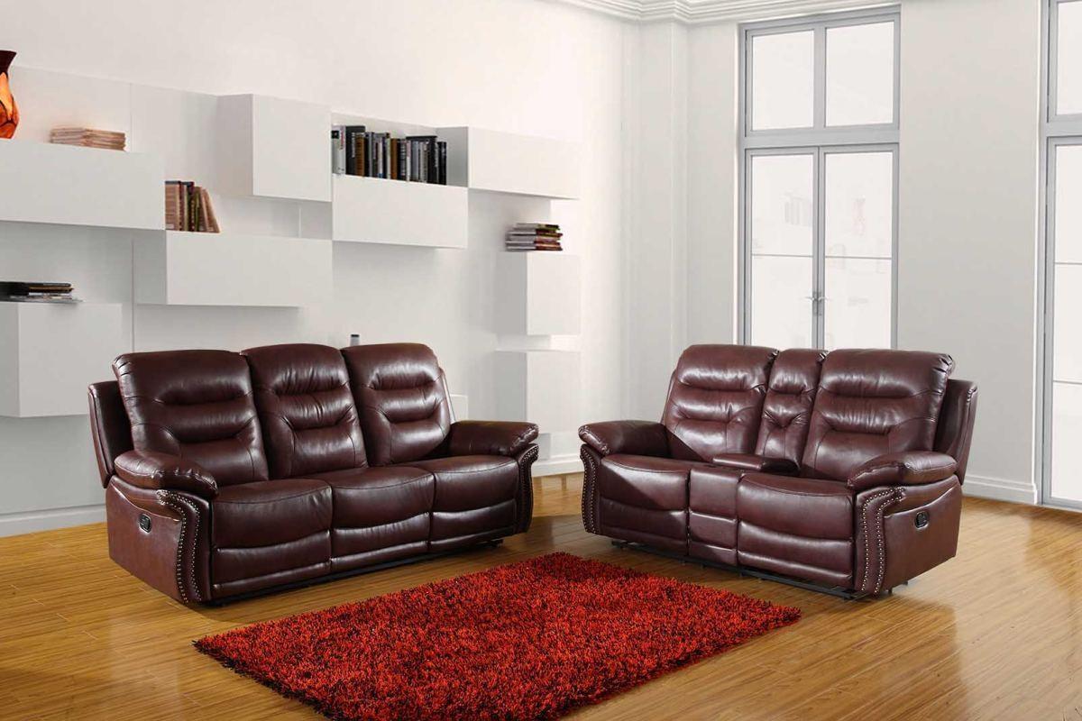 

    
Burgundy Sofa Set w/ Console Loveseat Air/Leather Match 2Pcs Global United 9392
