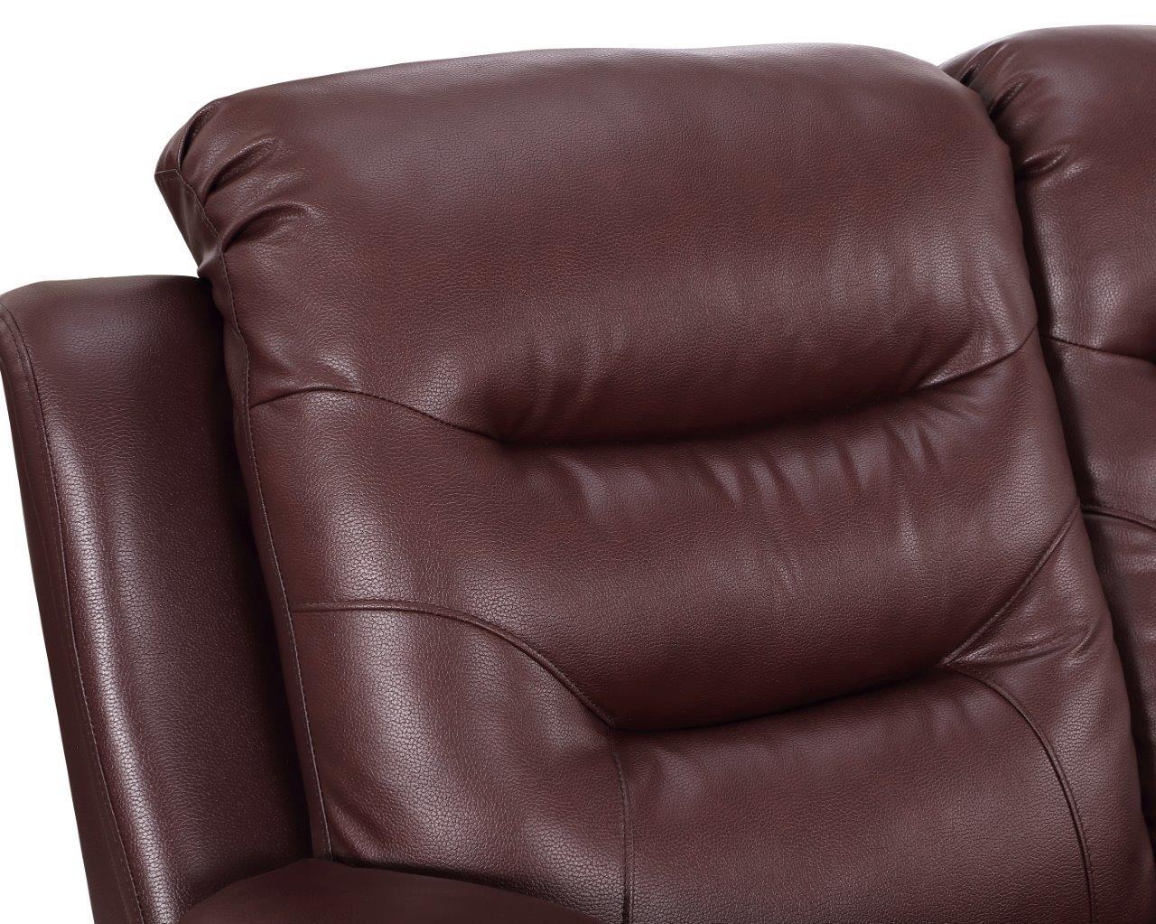 

    
 Order  Burgundy Sofa Set w/ Console Loveseat Air/Leather Match 2Pcs Global United 9392
