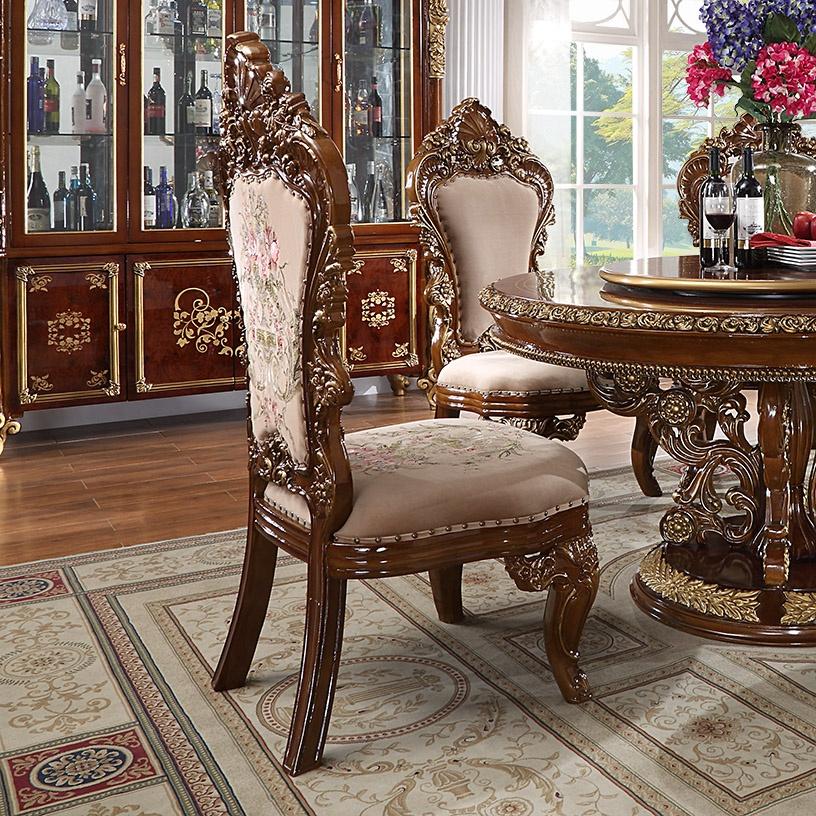 

                    
Homey Design Furniture HD-1803 Dining Table Set Dark Brown/Gold Chenille Purchase 
