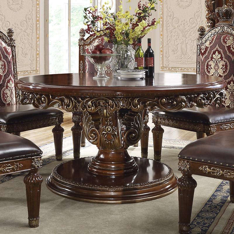 Traditional Round table HD-1804 – ROUND TABLE HD-DT1804-R in Metallic, Gold 