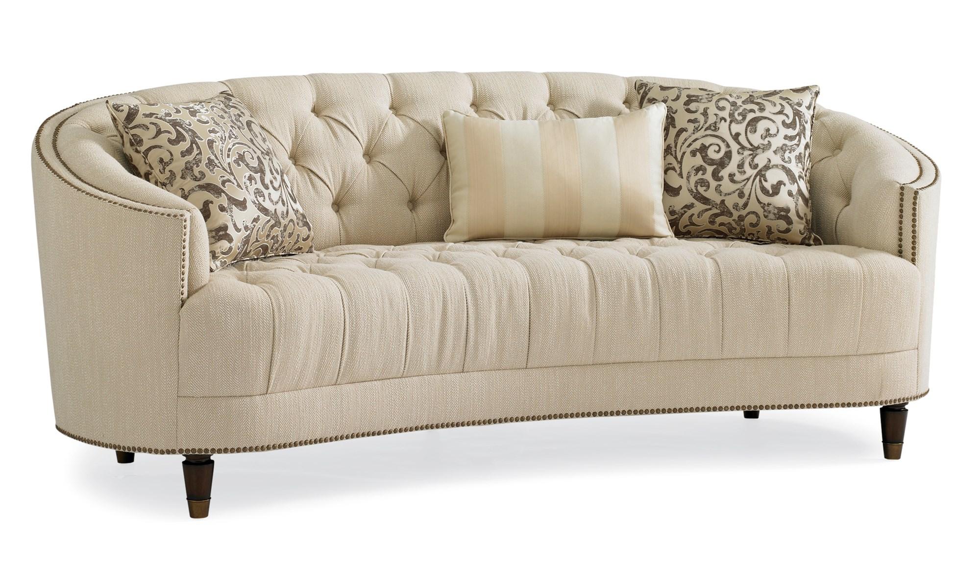 

    
Button-Tufted Natural Textured Herringbone Fabric Sofa CLASSIC ELEGANCE by Caracole
