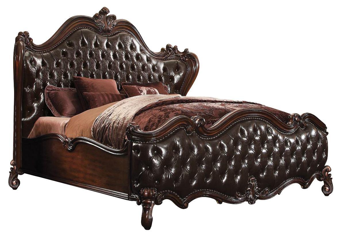 

    
Caceres Tufted Low Profile Standard Bedroom Set 3 KING Dark Brown Classic
