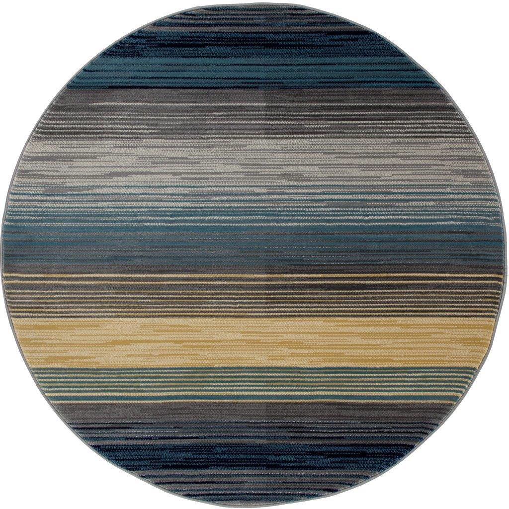 

    
Cachi Heathered Stripe Blue 5 ft. 3 in. Round Area Rug by Art Carpet

