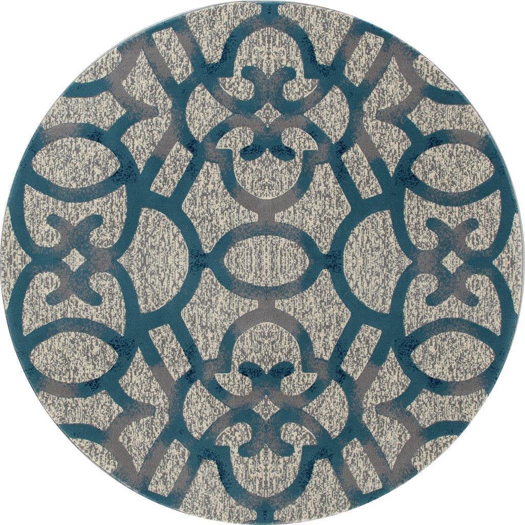 

    
Cachi Trellis Blue 5 ft. 3 in. Round Area Rug by Art Carpet
