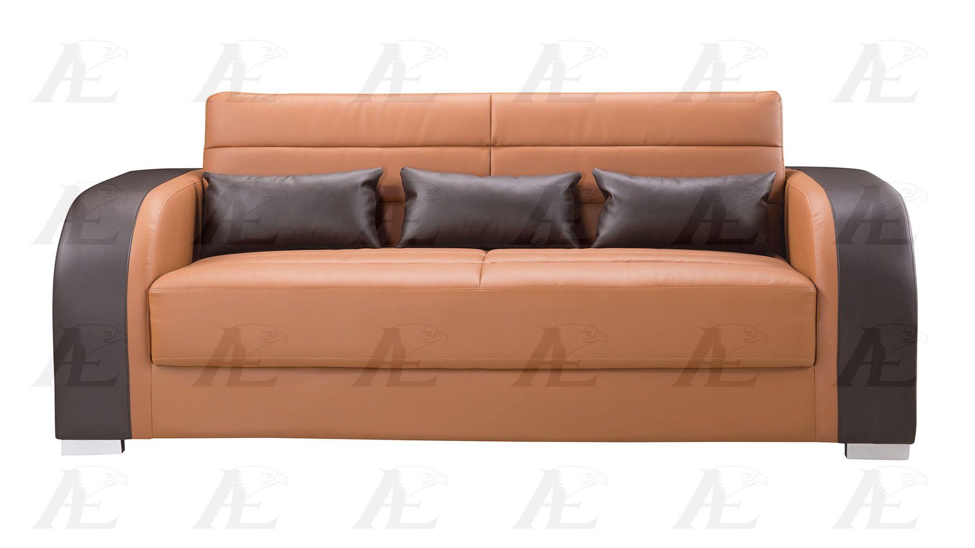 

    
AE-D816-CA.DB-Set-4 Camel Dark Brown Faux Leather Sofa Set w/Coffee Table 4P AE-D816 American Eagle
