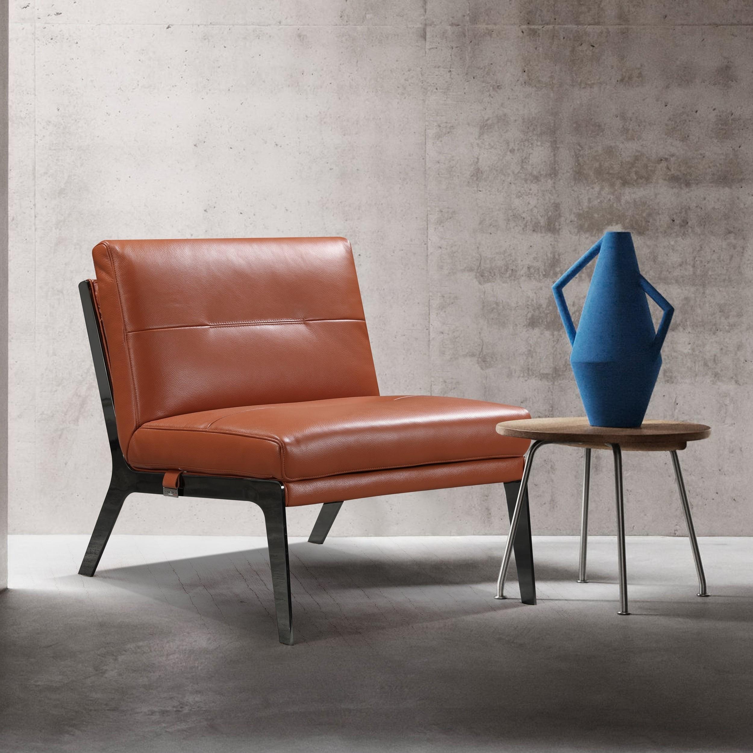 Contemporary Oversized Chair C81 C81-CAMEL-CH in Camel Leather